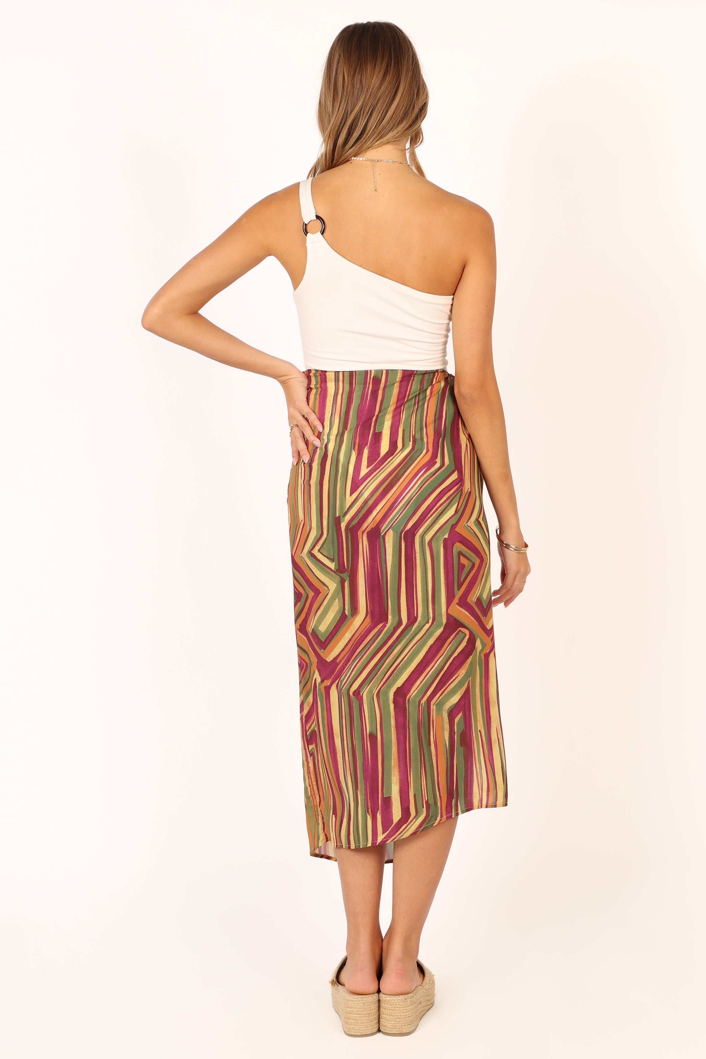 Vintage Royale Wrap Midi Skirt - 100% Rayon Vacation Style