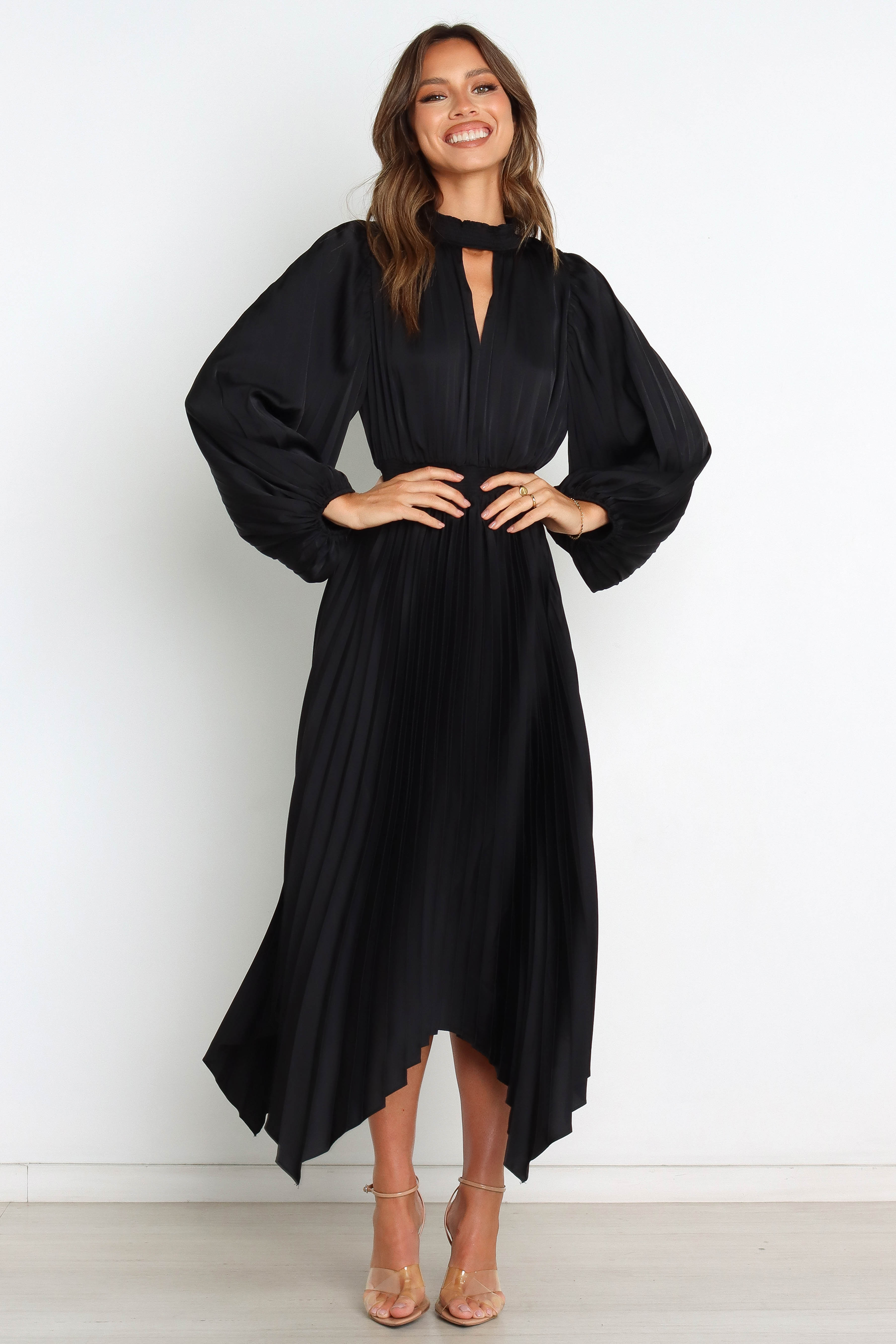 Black Elegant Maxi Dress with Cut Out Detail - Eloise Dress