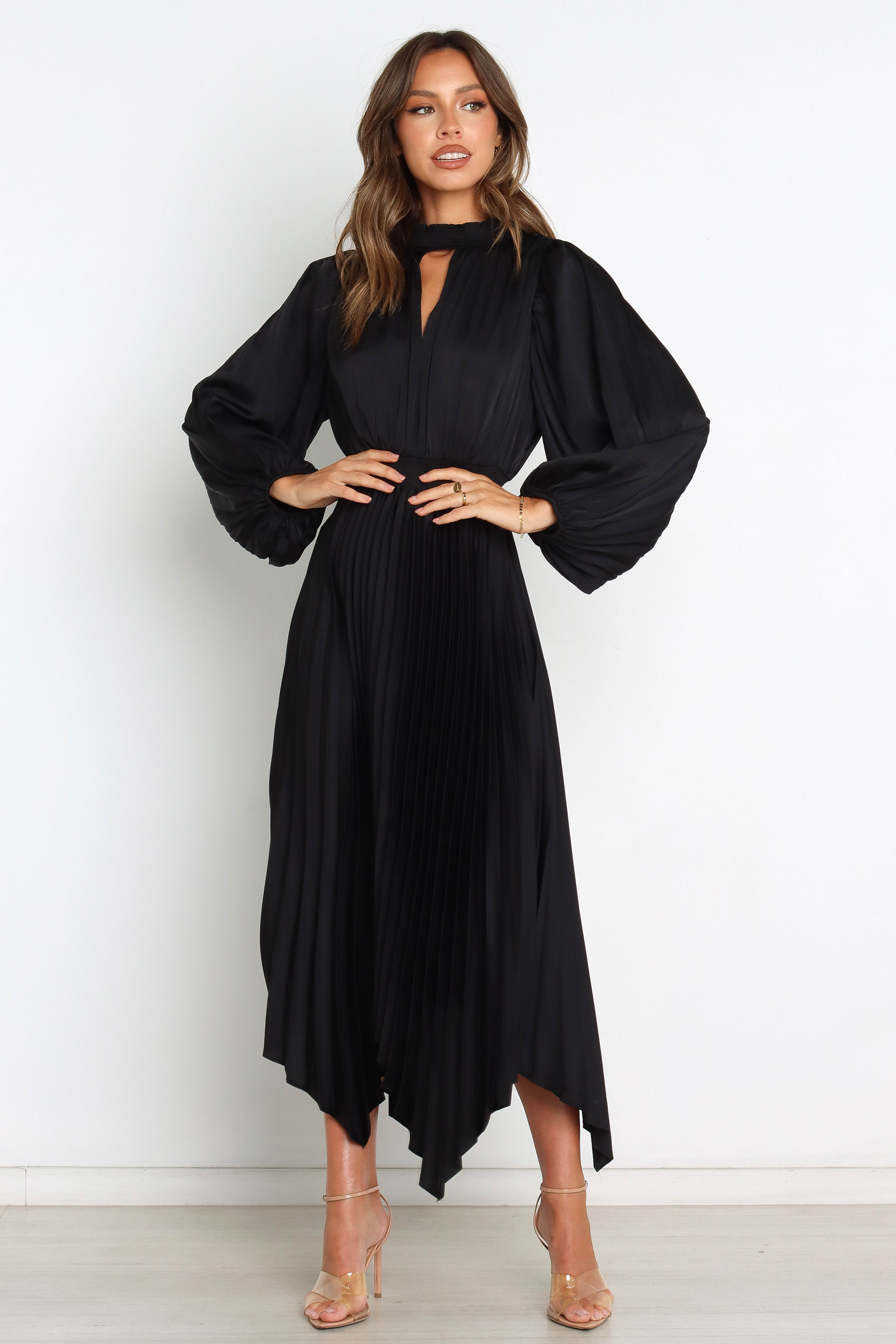 Black Elegant Maxi Dress with Cut Out Detail - Eloise Dress