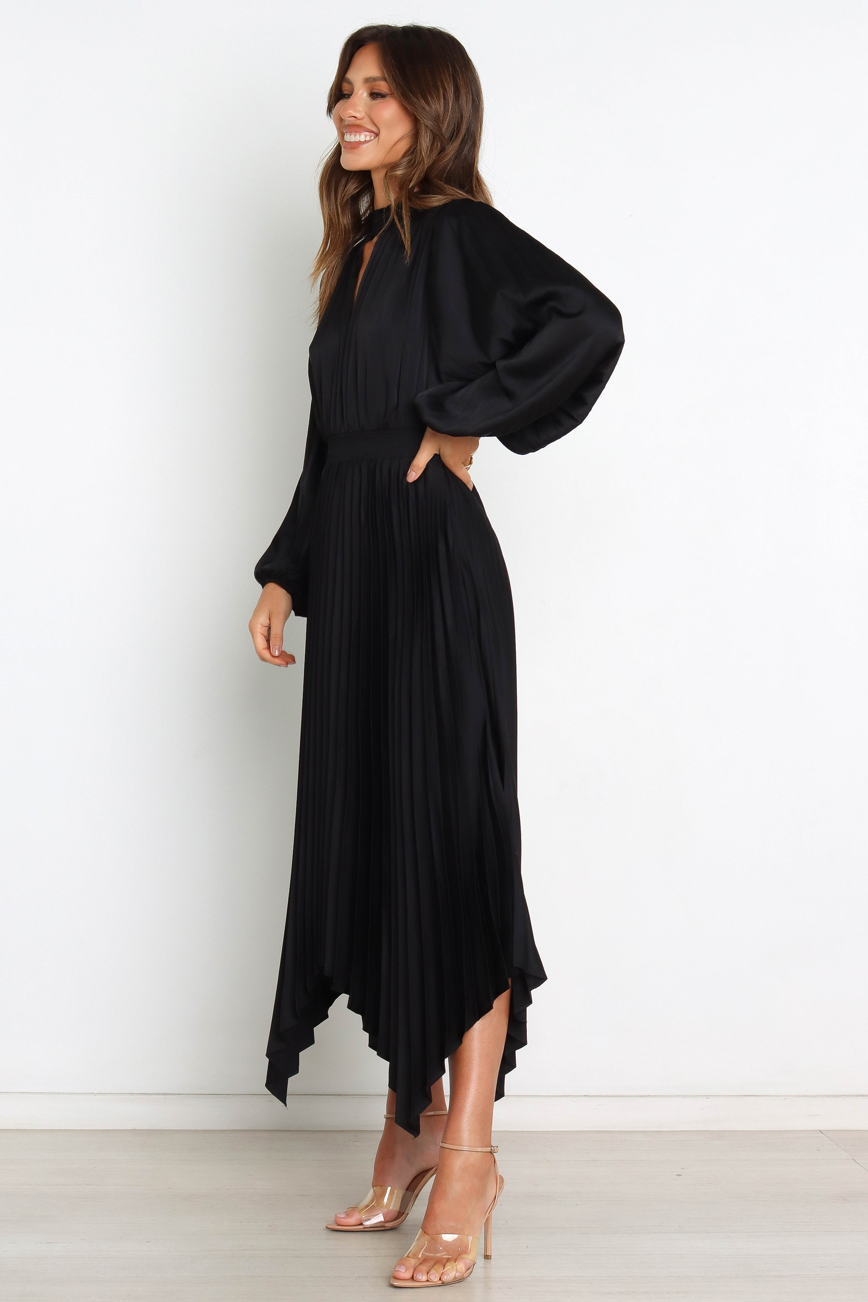 Black Elegant Maxi Dress with Cut Out Detail - Eloise Dress