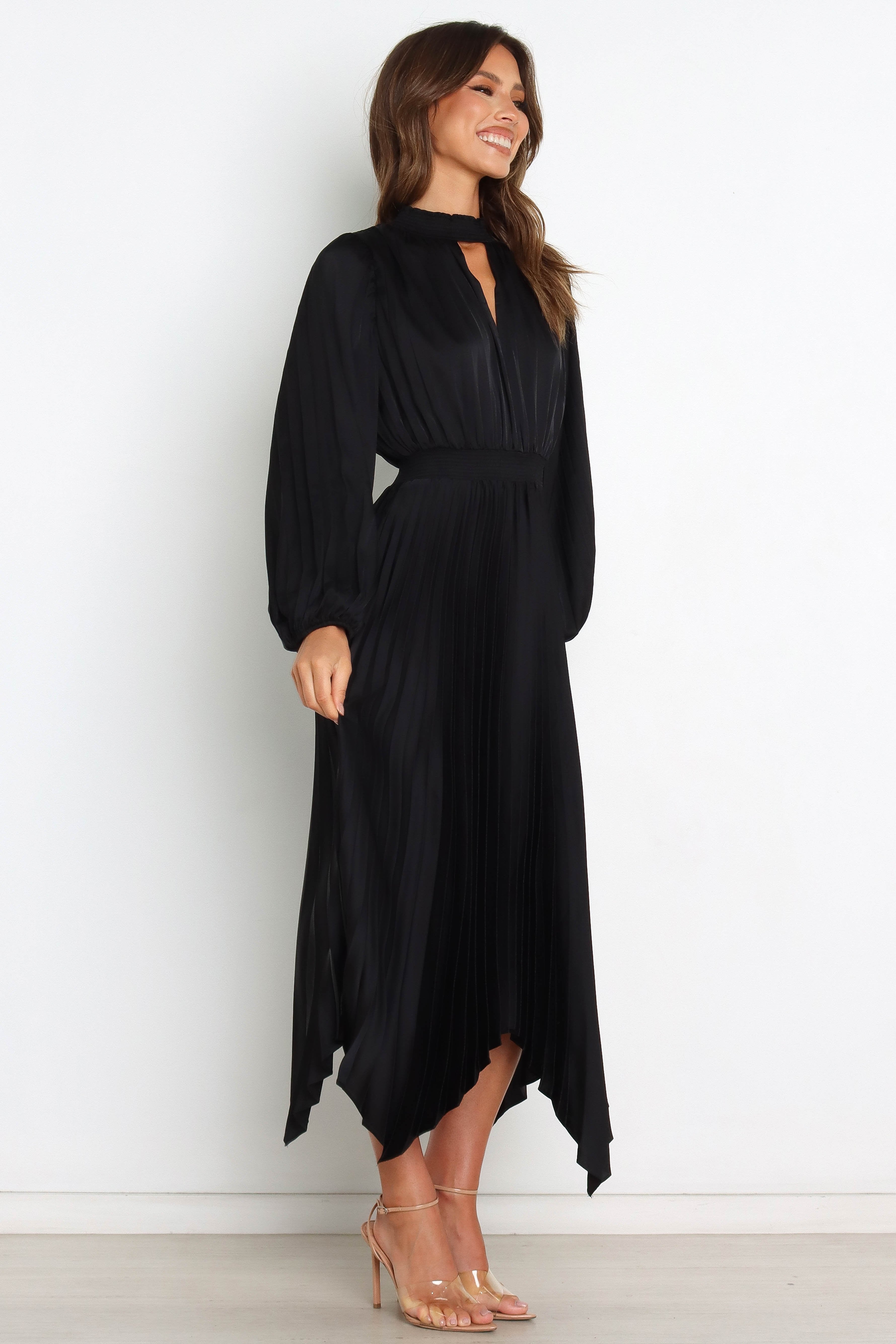 Black Elegant Maxi Dress with Cut Out Detail - Eloise Dress