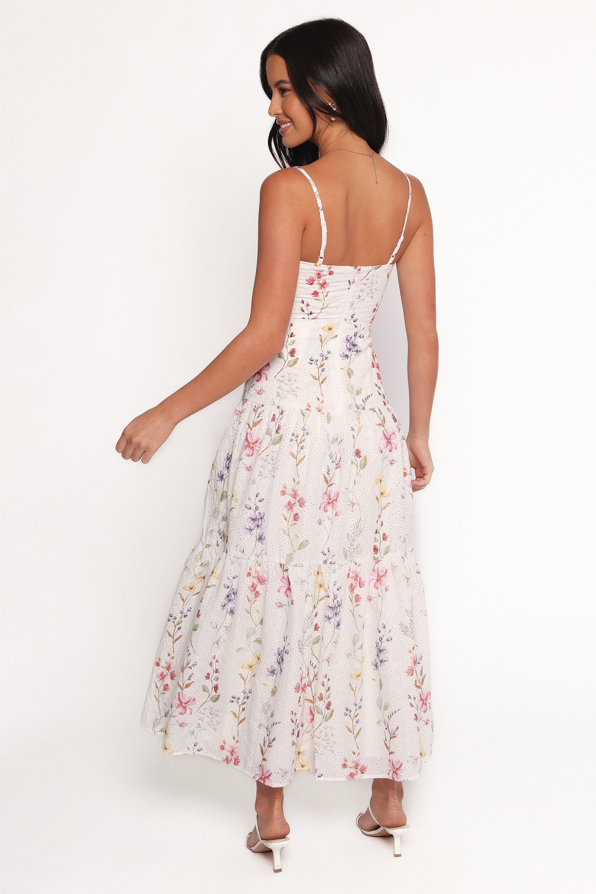 Floral Edith Maxi Dress with Embroidery Anglaise Overlay