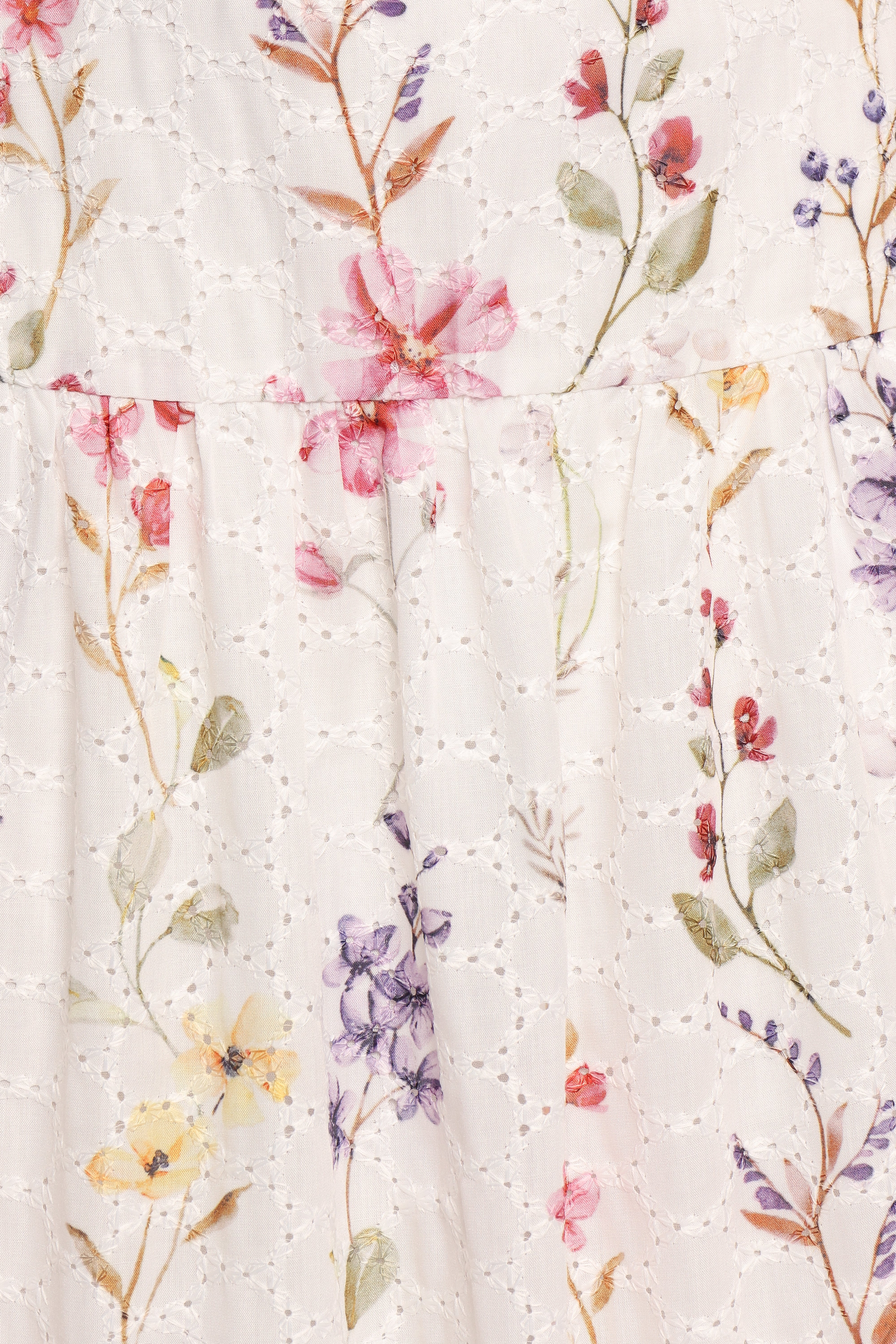 Floral Edith Maxi Dress with Embroidery Anglaise Overlay