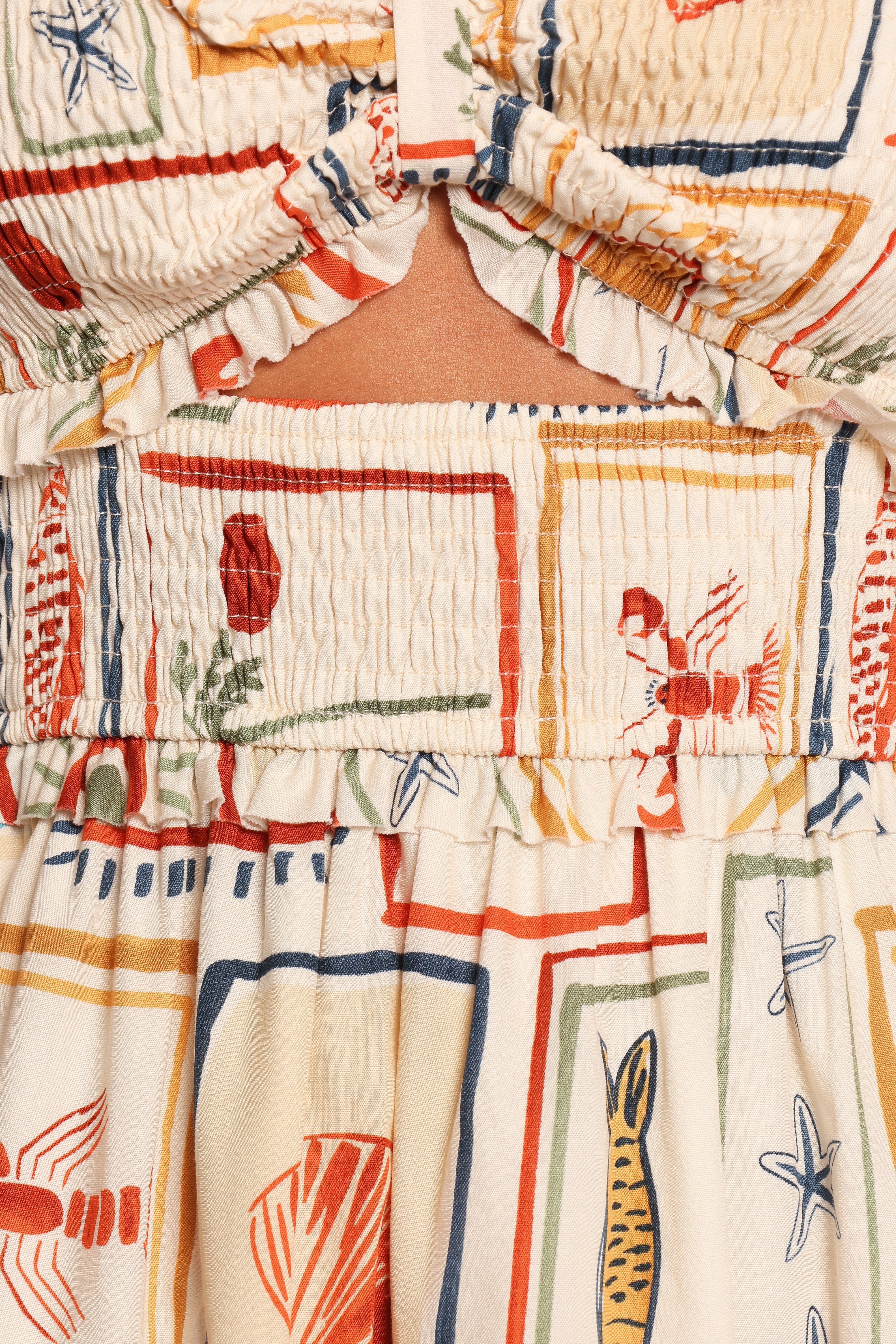 Women's Sardinia Print Maxi Dress with Sweetheart Neckline – Hana