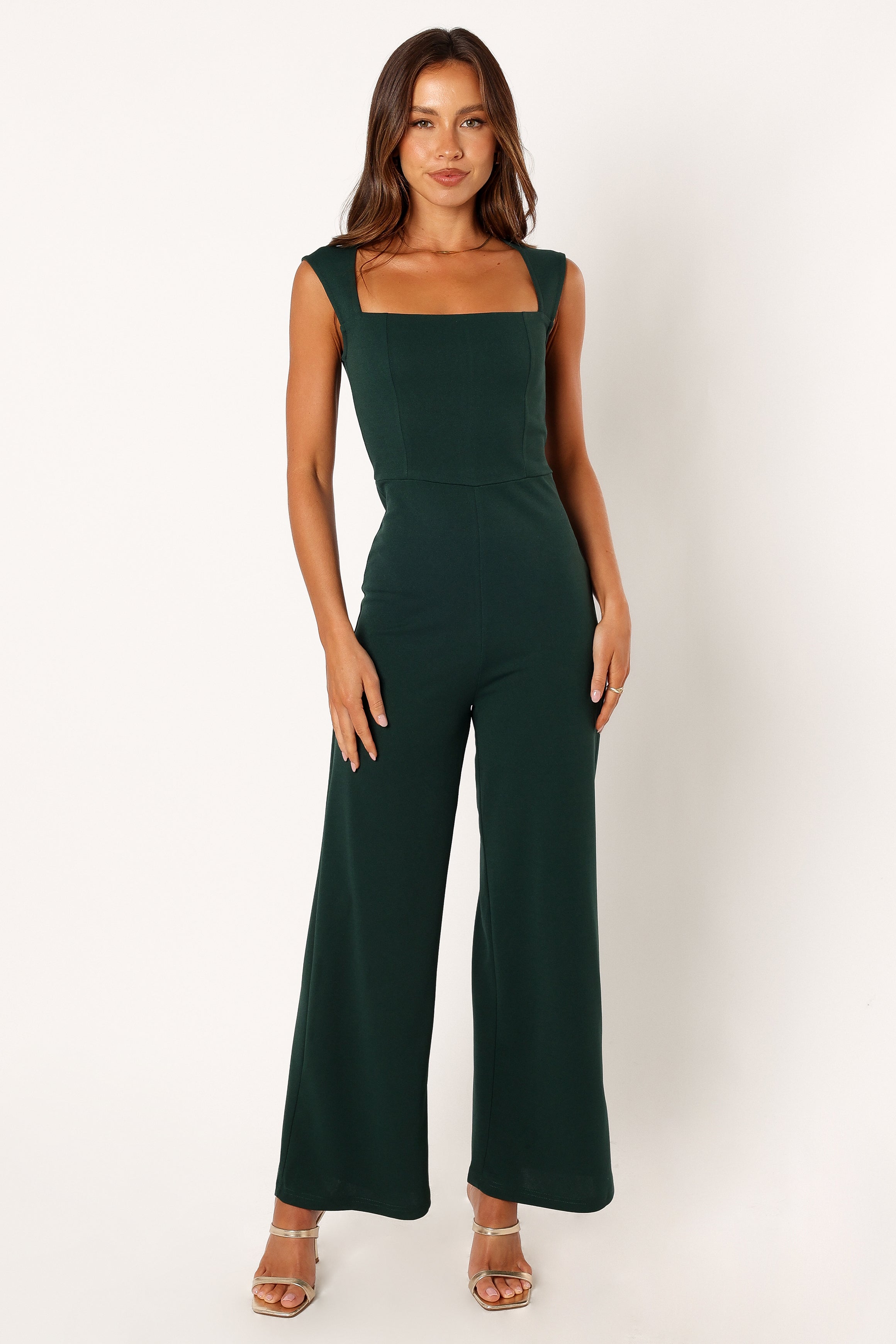 Emerald Sleeveless Jumpsuit with Square Neckline - Iris