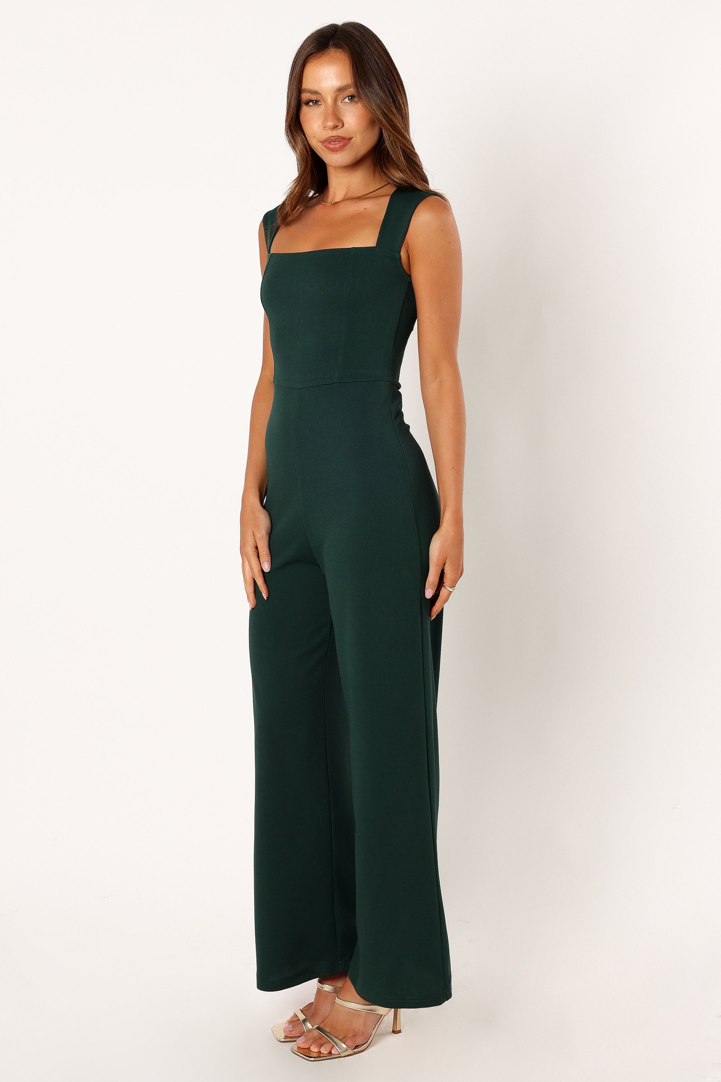 Emerald Sleeveless Jumpsuit with Square Neckline - Iris