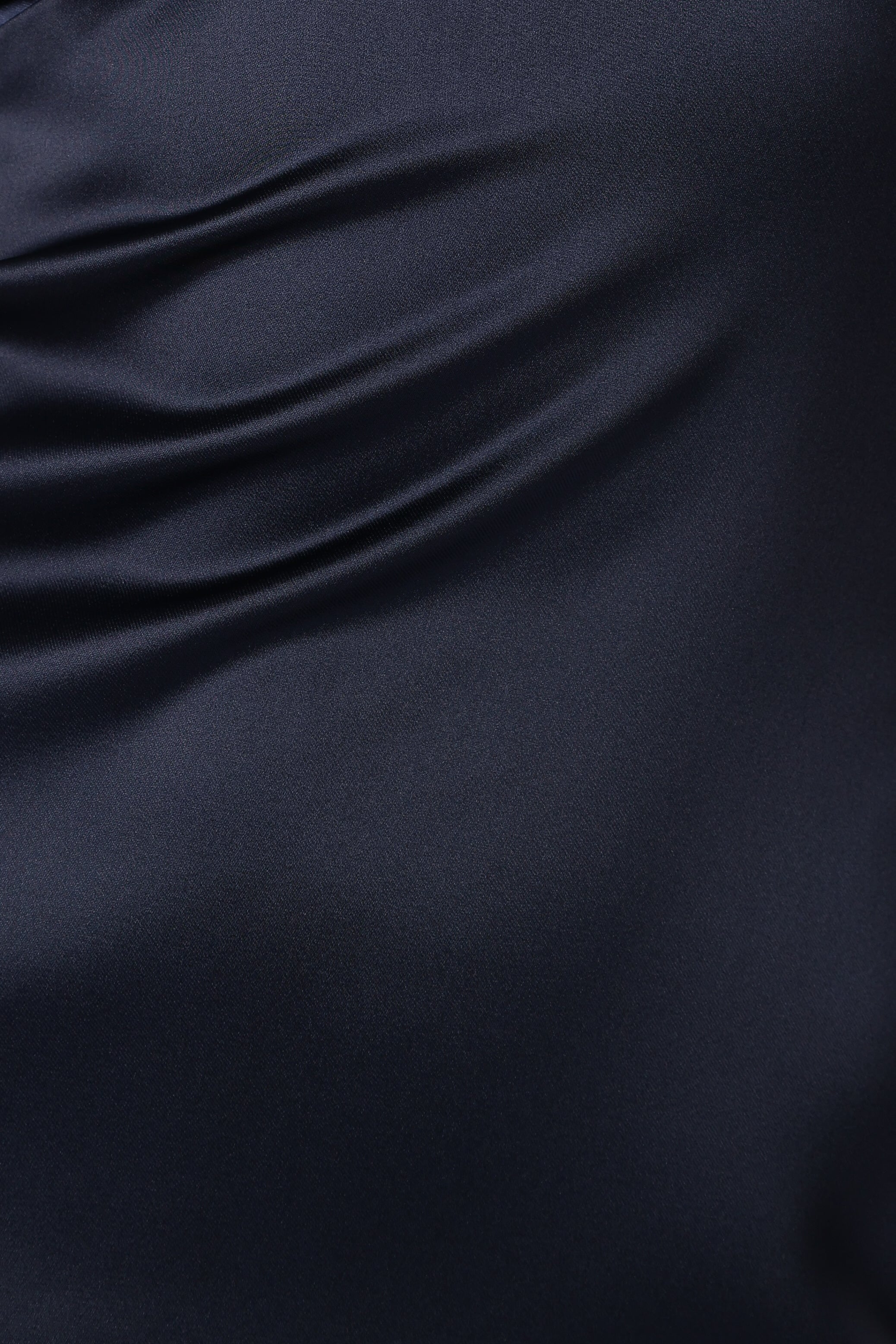 Navy Blue Bow Shoulder Maxi Dress with V-Neck & Tie Straps