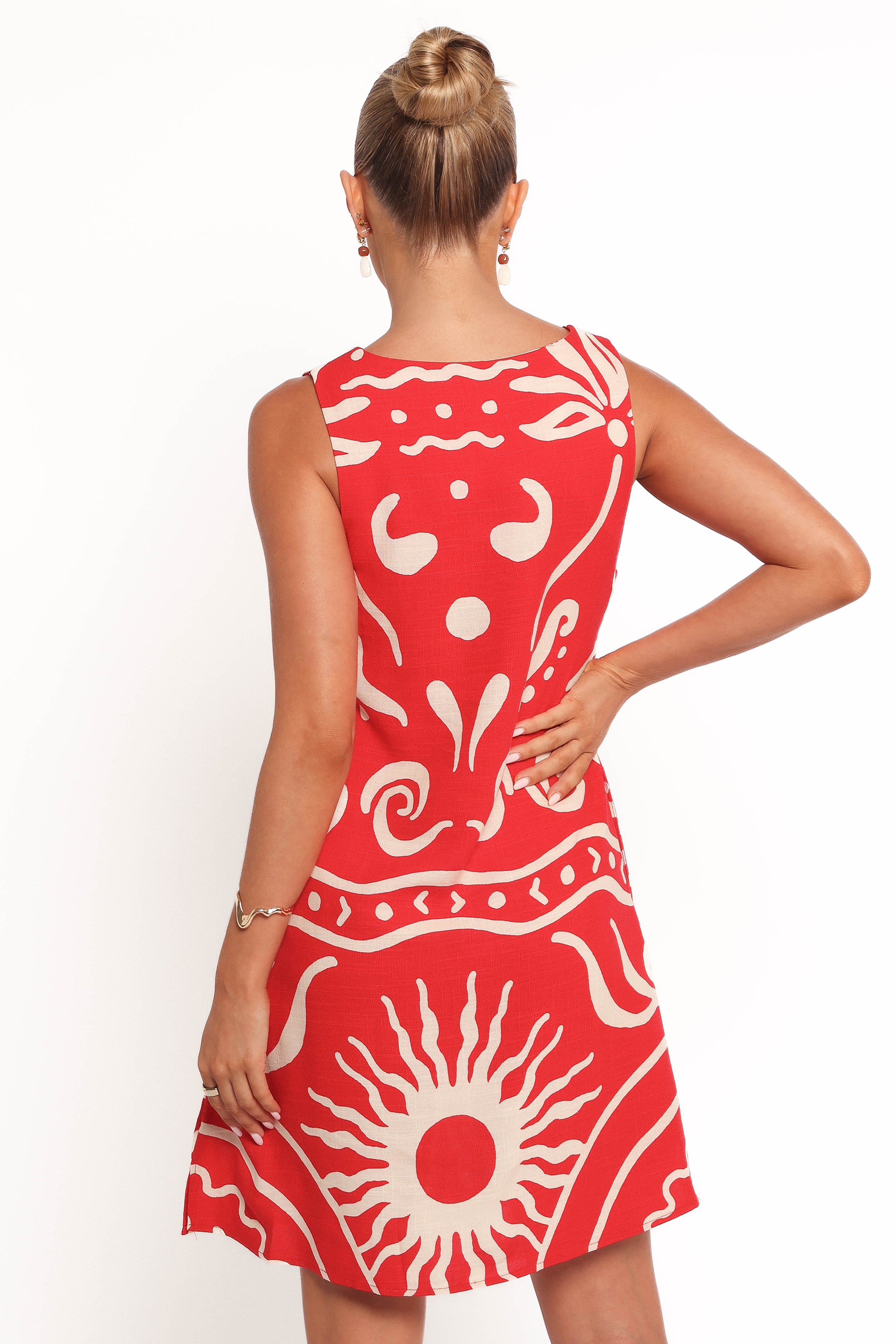 Giulia Mini Dress with Cut-Out & Bead Detail - Summer Rayon