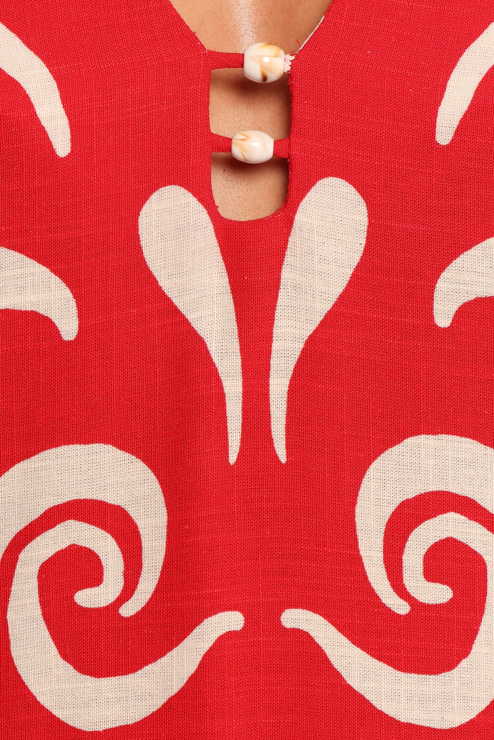 Giulia Mini Dress with Cut-Out & Bead Detail - Summer Rayon