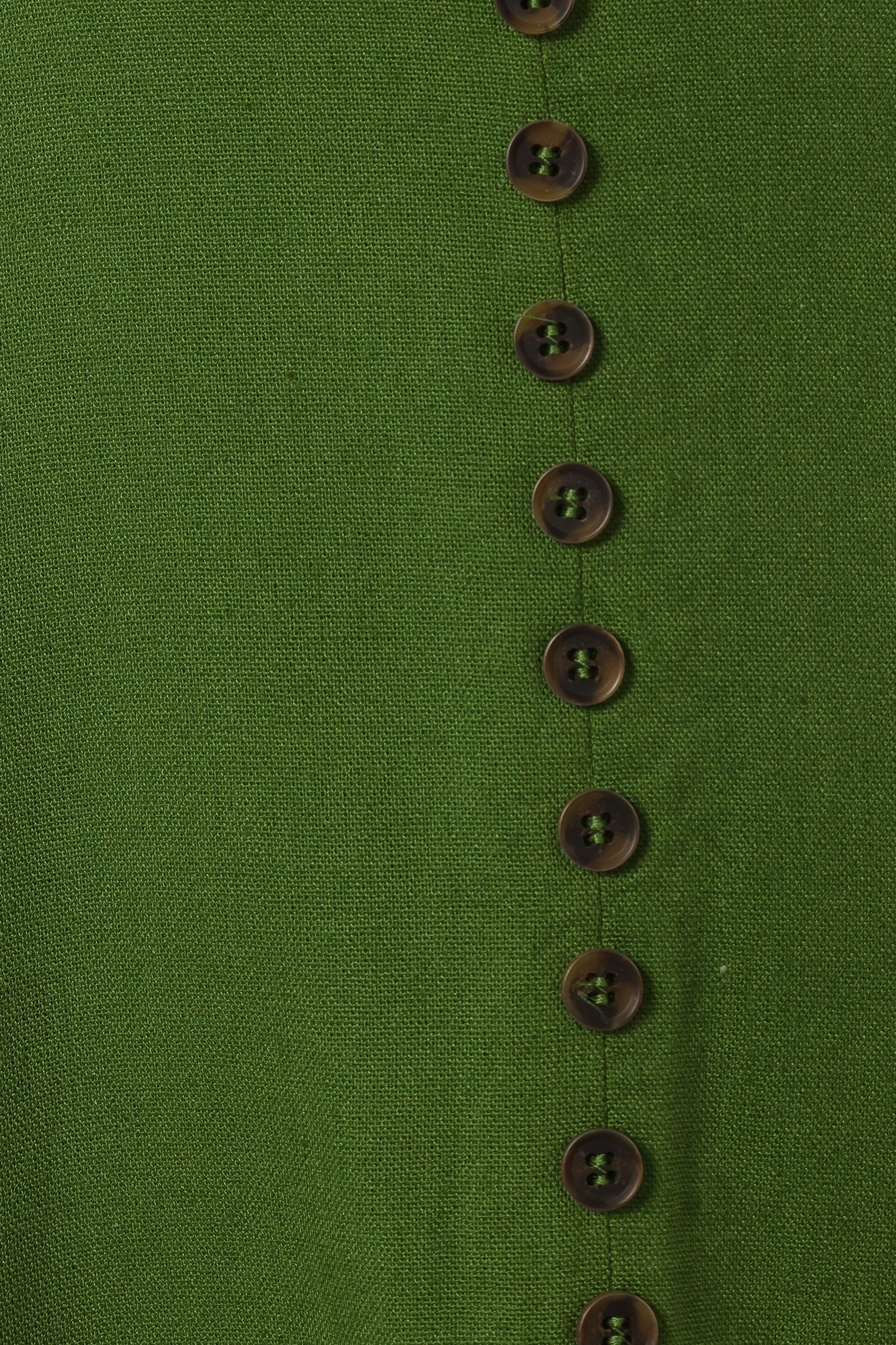Ibiza Green Linen Cotton Darby Midi Dress with Adjustable Straps