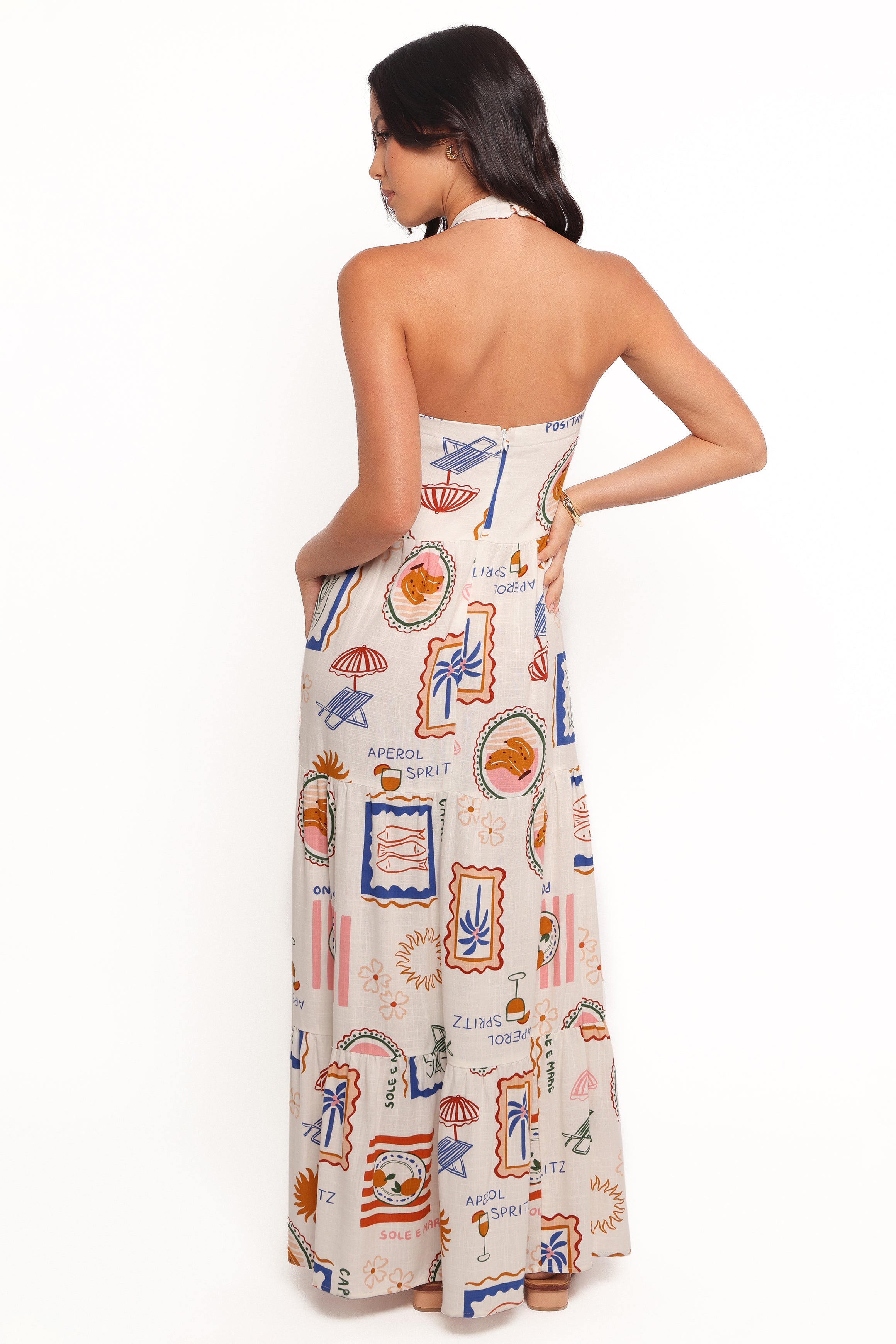 Jelena Halter Neck Maxi Dress - Ocean Oasis Print
