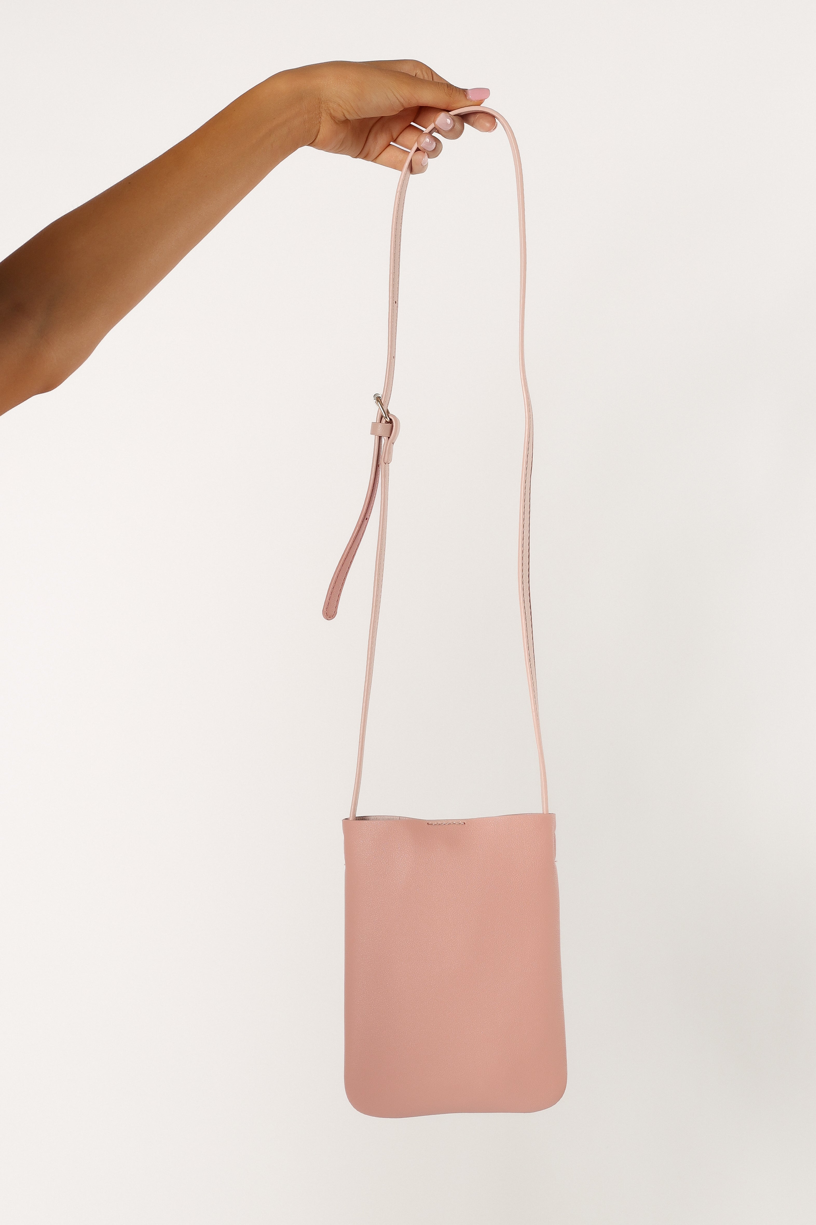 Norah Pink Faux Leather Crossbody Bag with Adjustable Strap