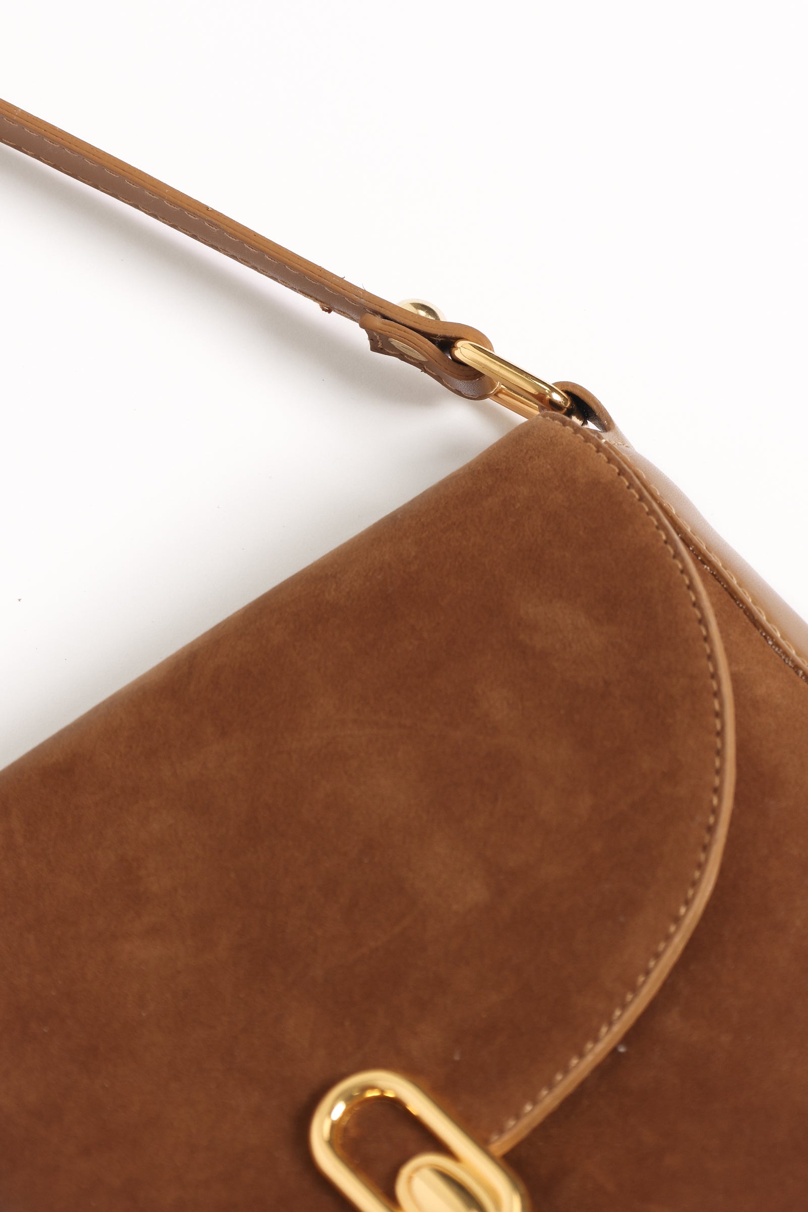 Rowena Brown Suede Crossbody Bag with Magnetic Closure
