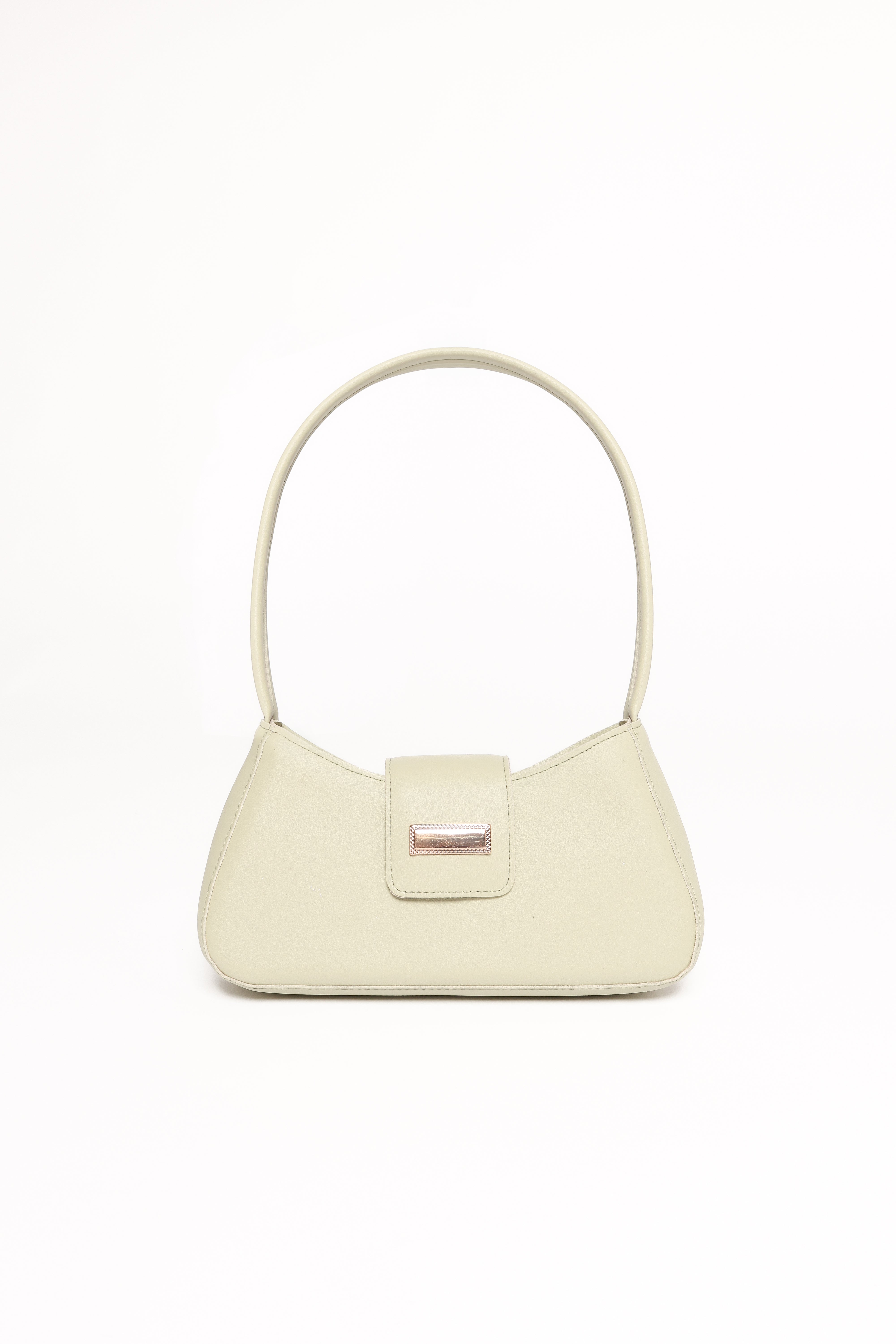 Fern Sage Shoulder Bag with Twin Handle Straps & Gold Hardware