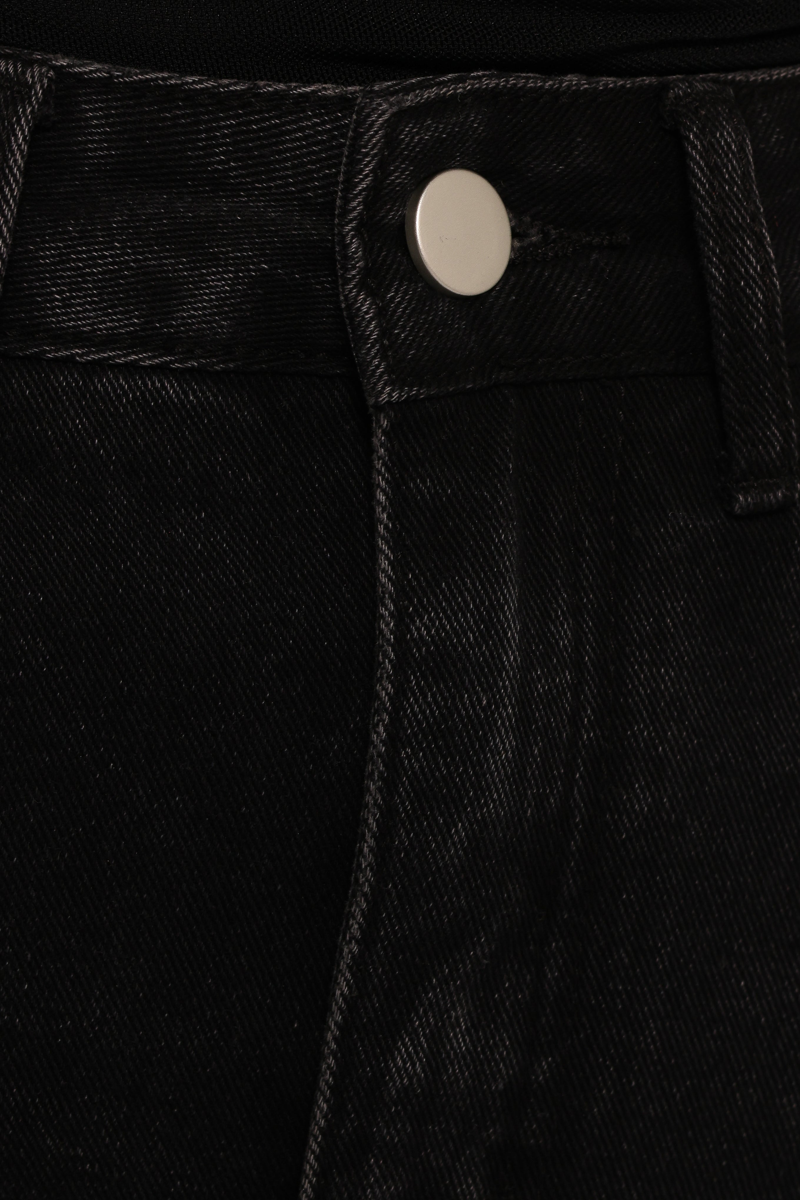 Dana Denim Midi Skirt - Black Wash with Front Zip & Pockets