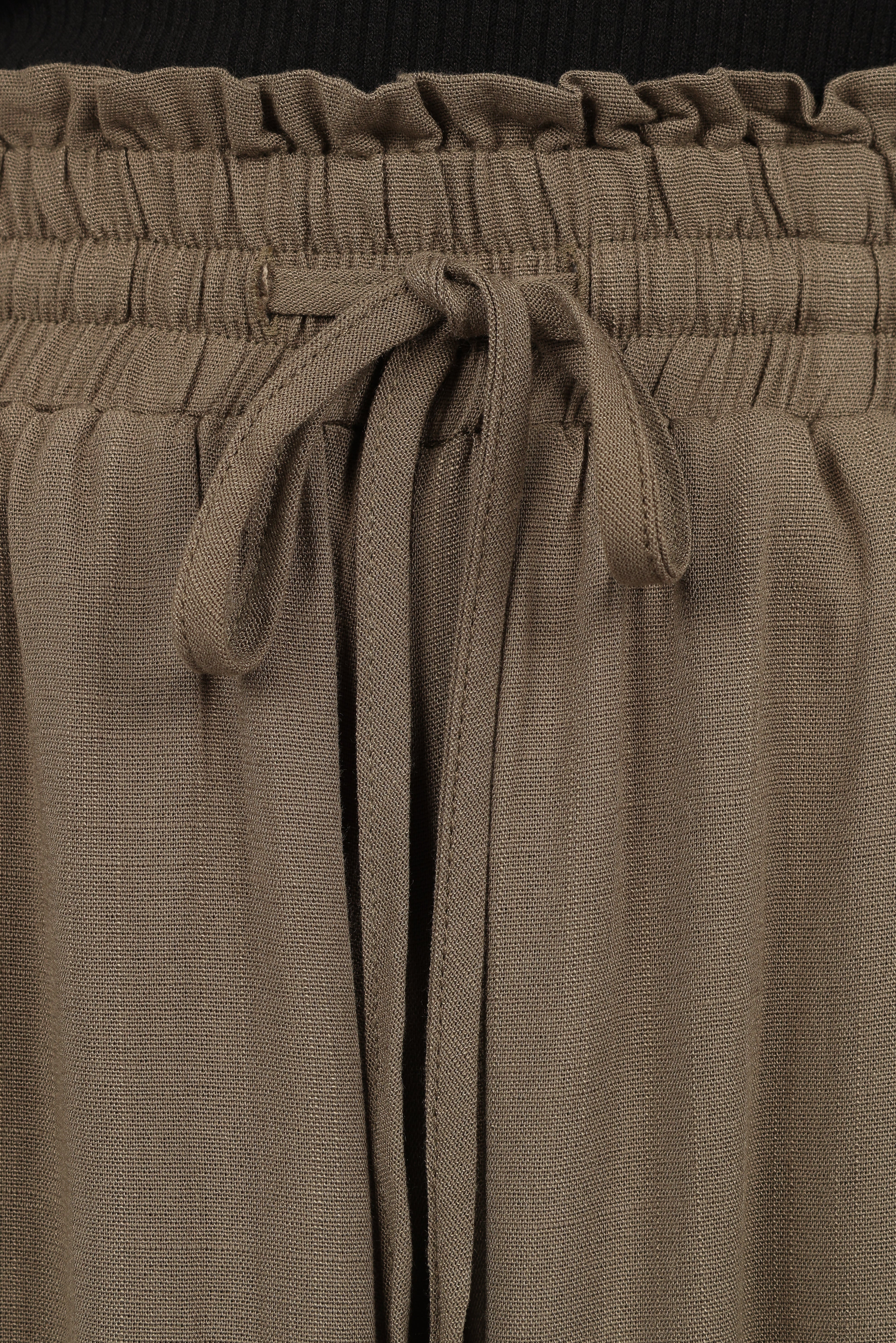 Arden High Waisted Wide Leg Pants - Olive Rayon