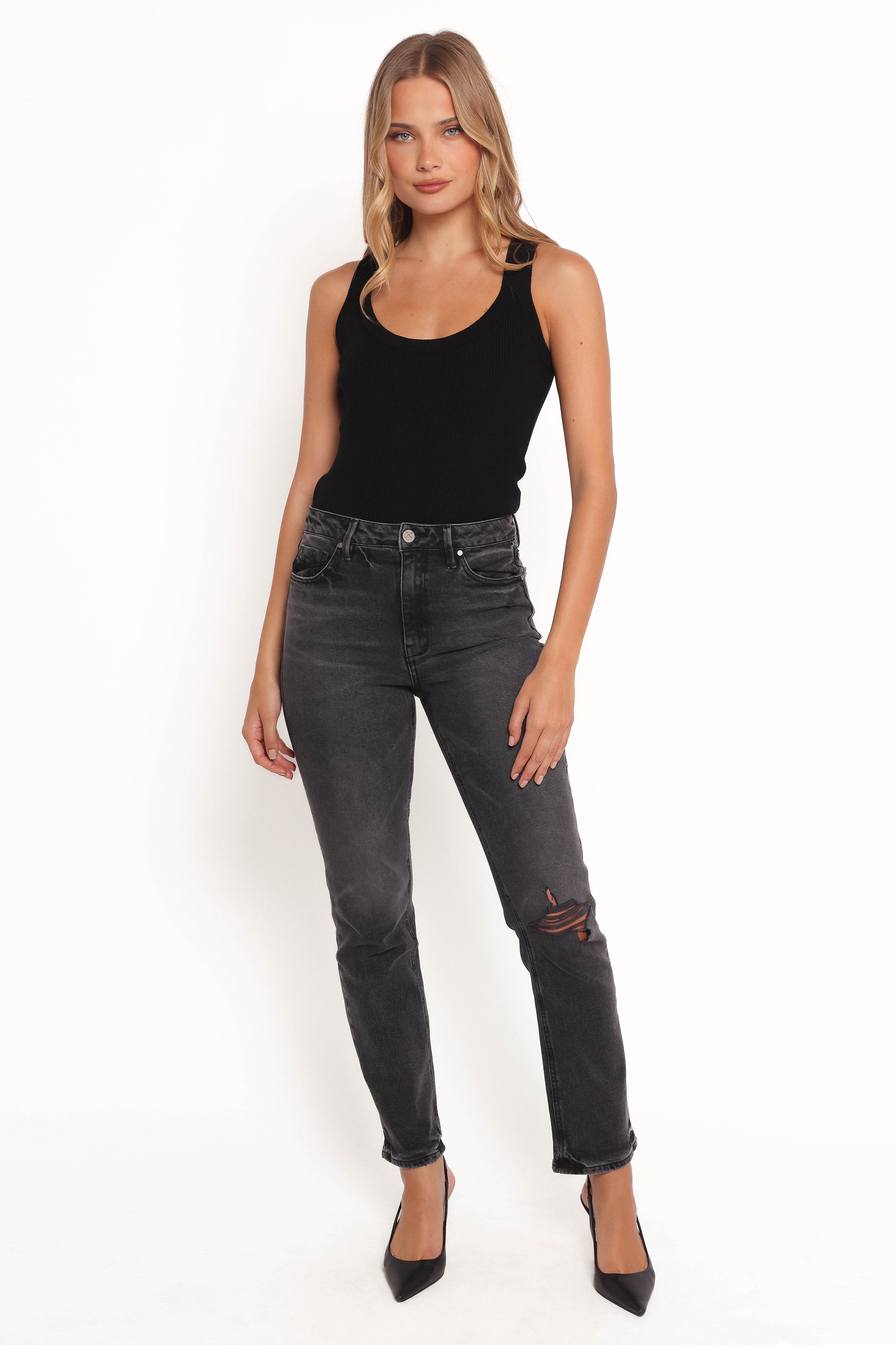 Willa High Rise Straight Leg Jeans - Riot Wash Cotton Denim