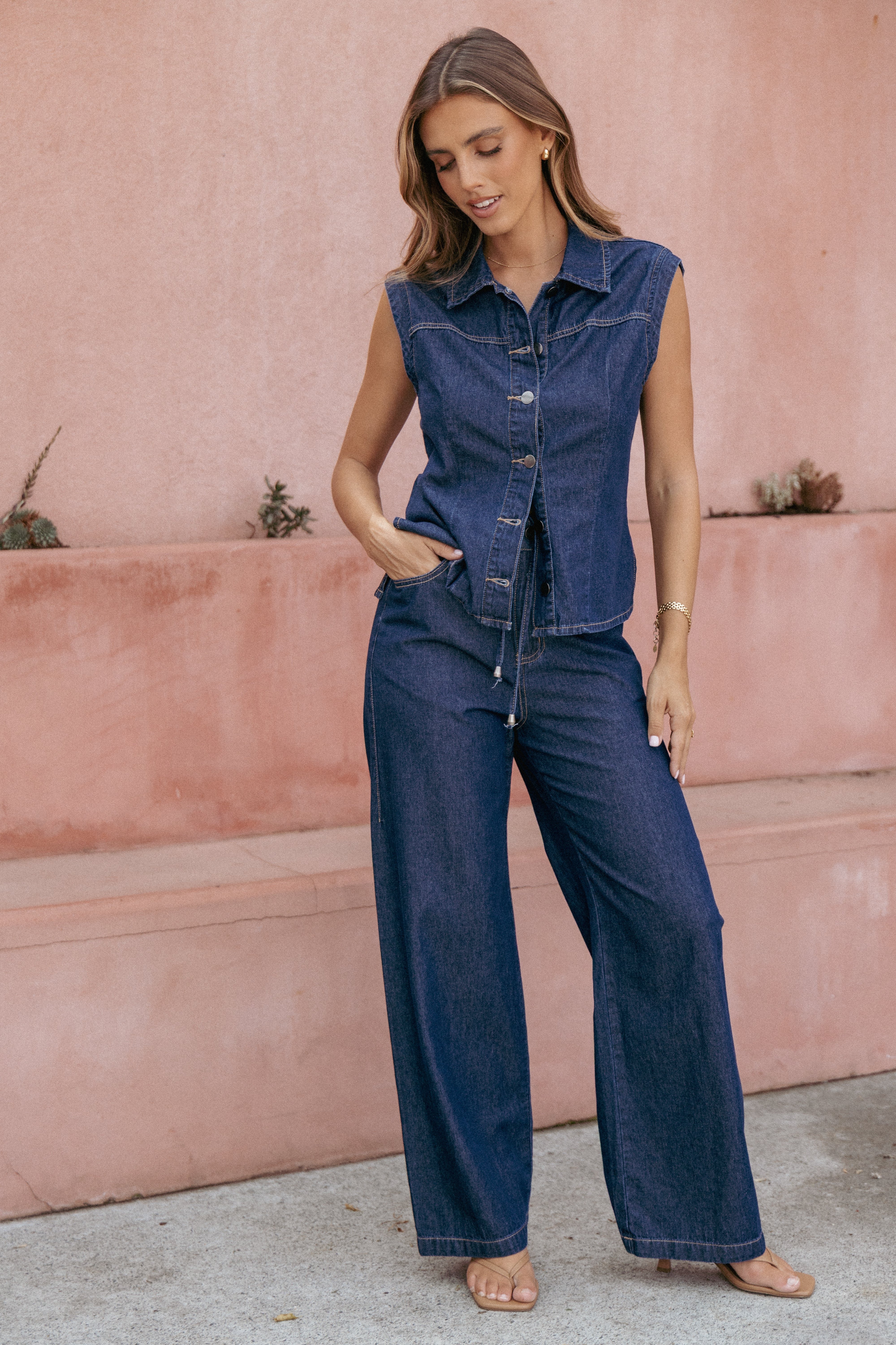 Kirie Wide Leg Jeans for Women - Indigo Denim Pants