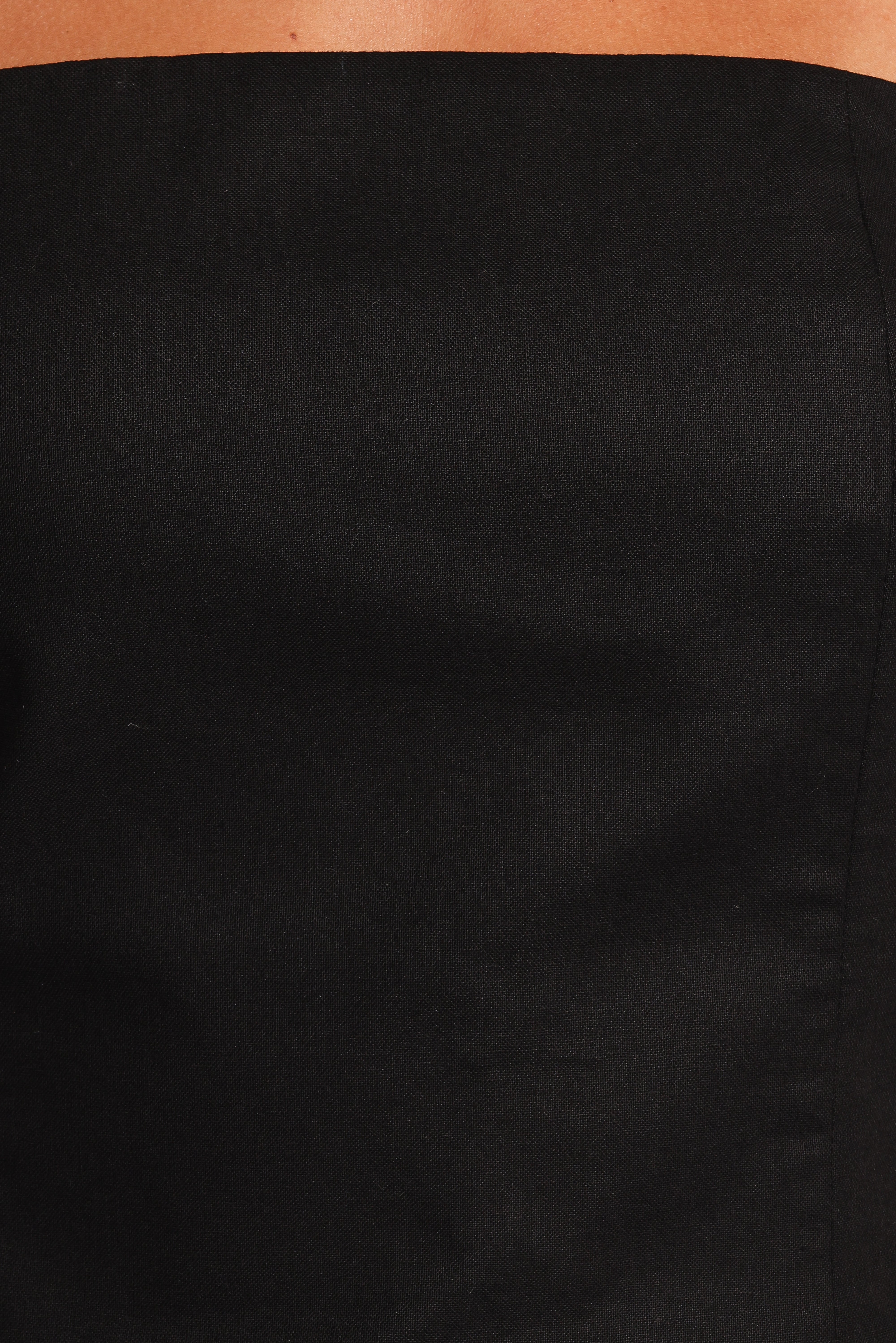 Black Strapless Cotton-Linen Top - Giovana Elegant Design