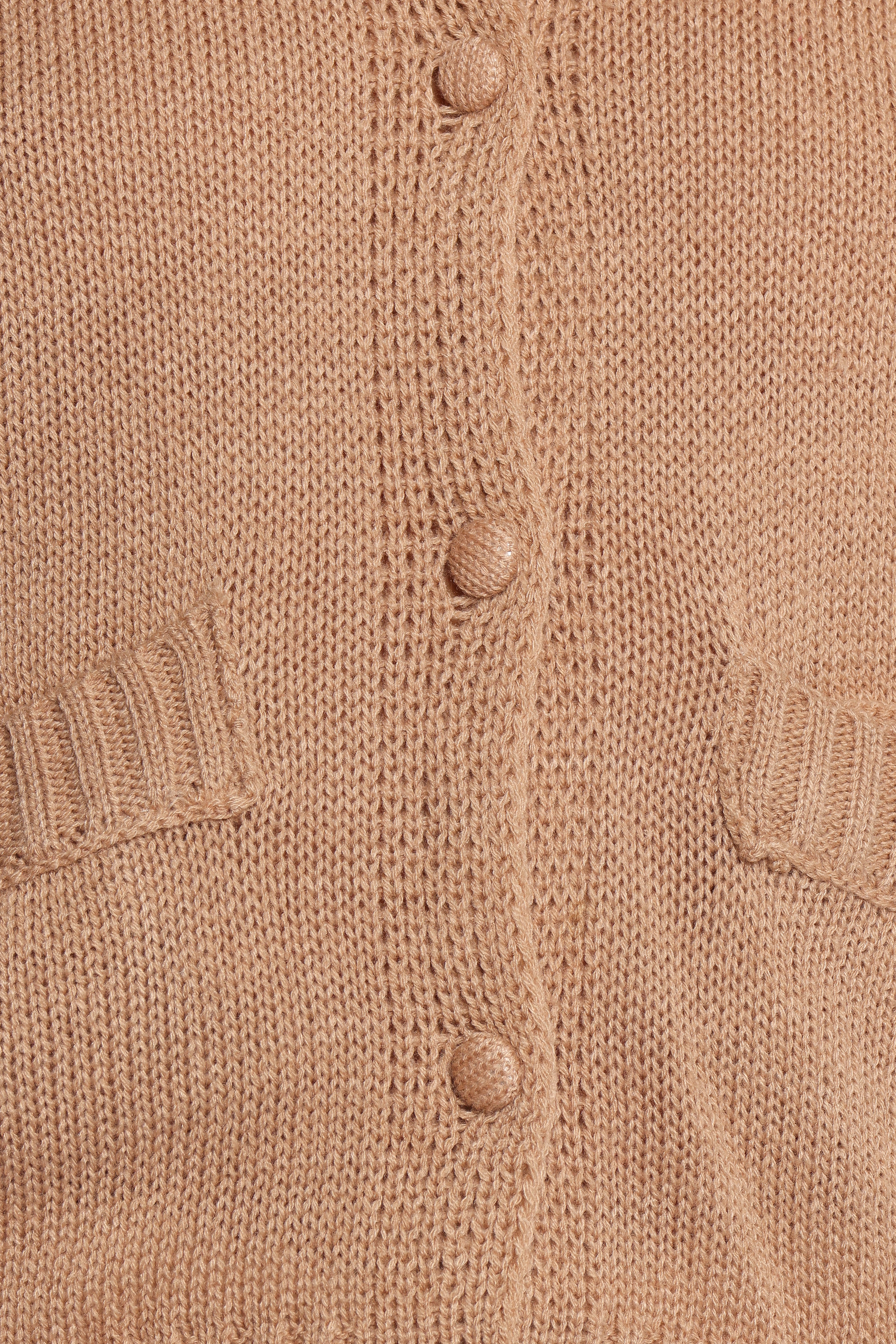 Beige Roman Button Front Cardigan - Recycled Polyester Blend