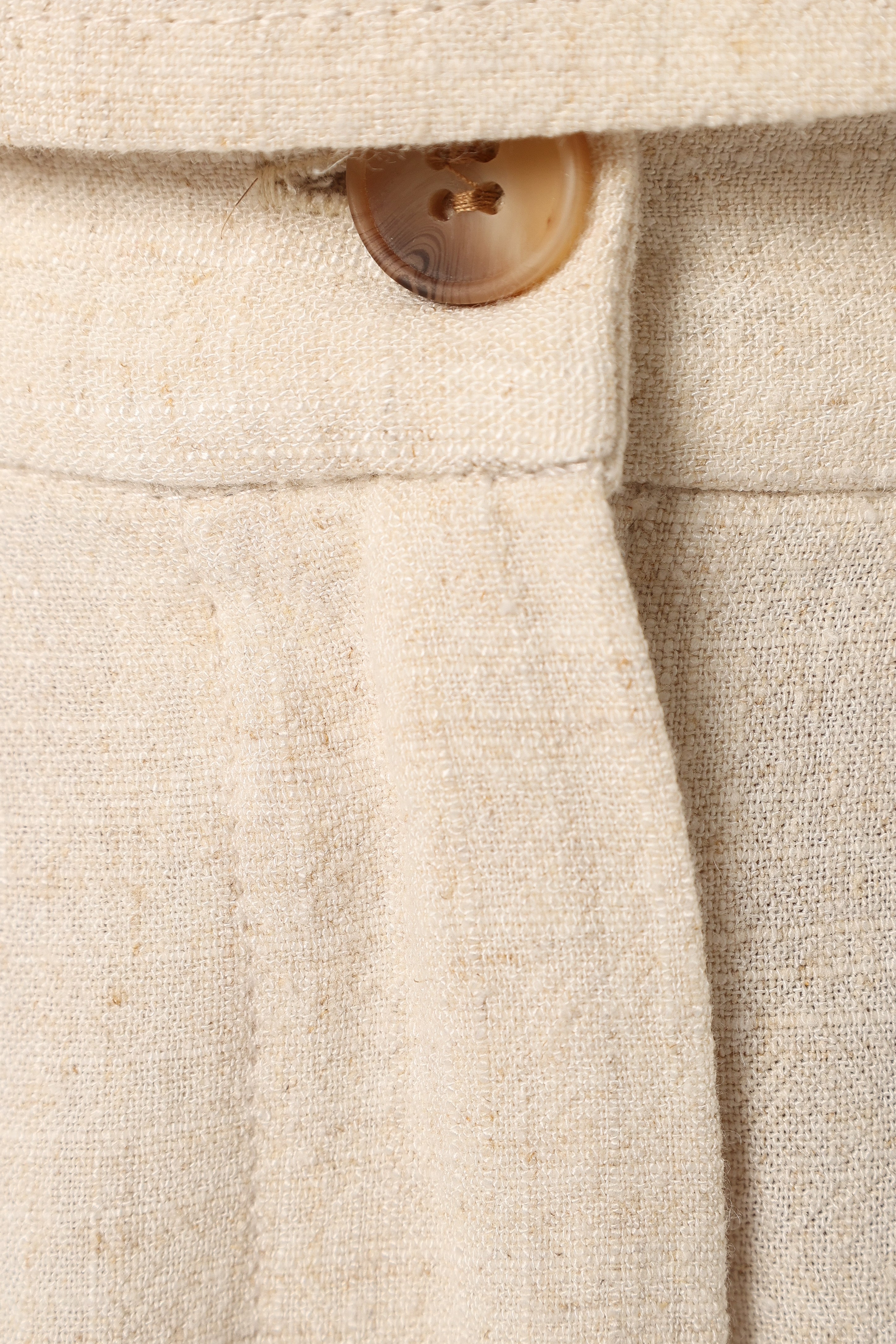 Linen Shorts Set for Women - Ryan Oatmeal Cropped Top & Shorts
