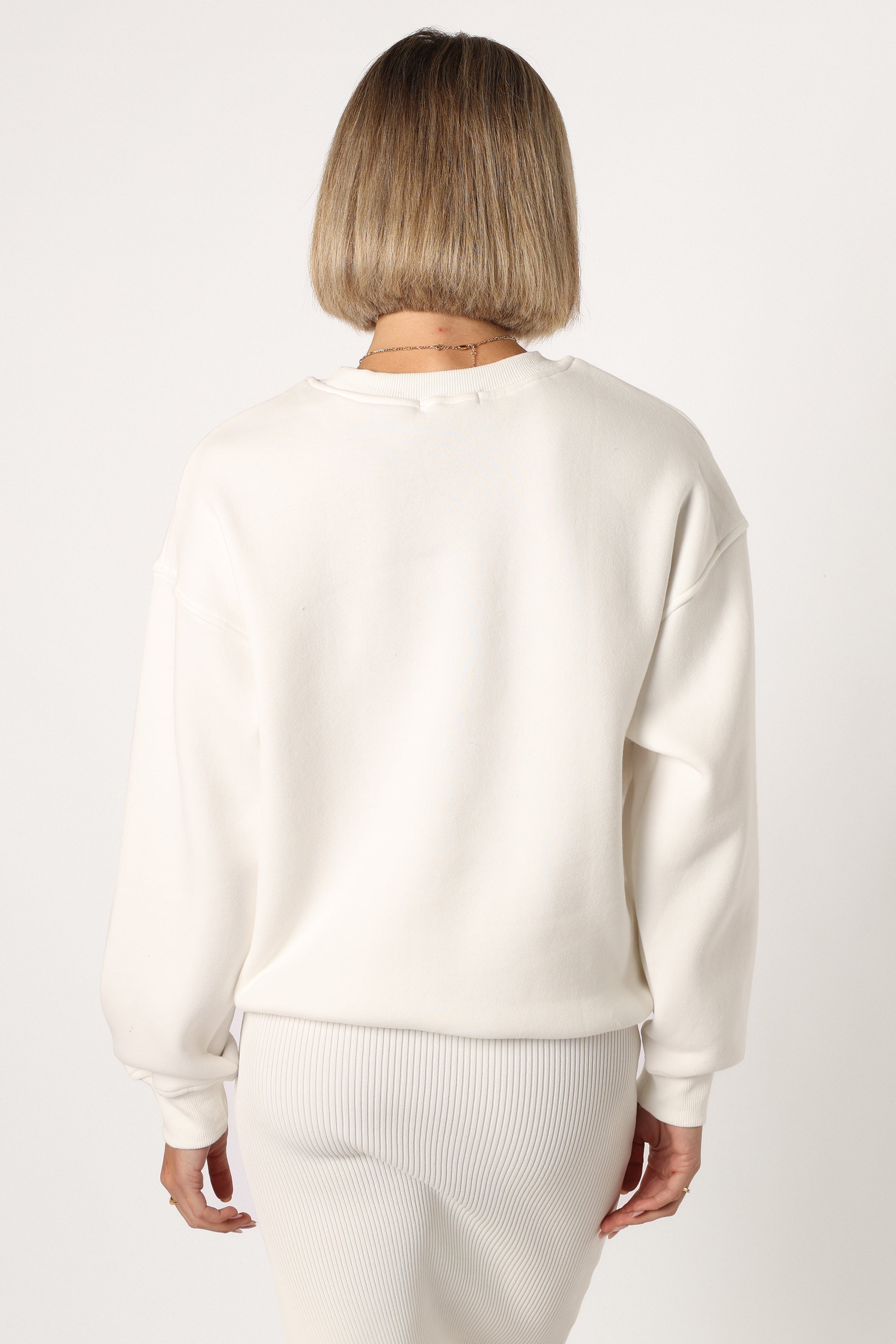 Cielo Malibu Tennis Print Sweatshirt - White Crewneck