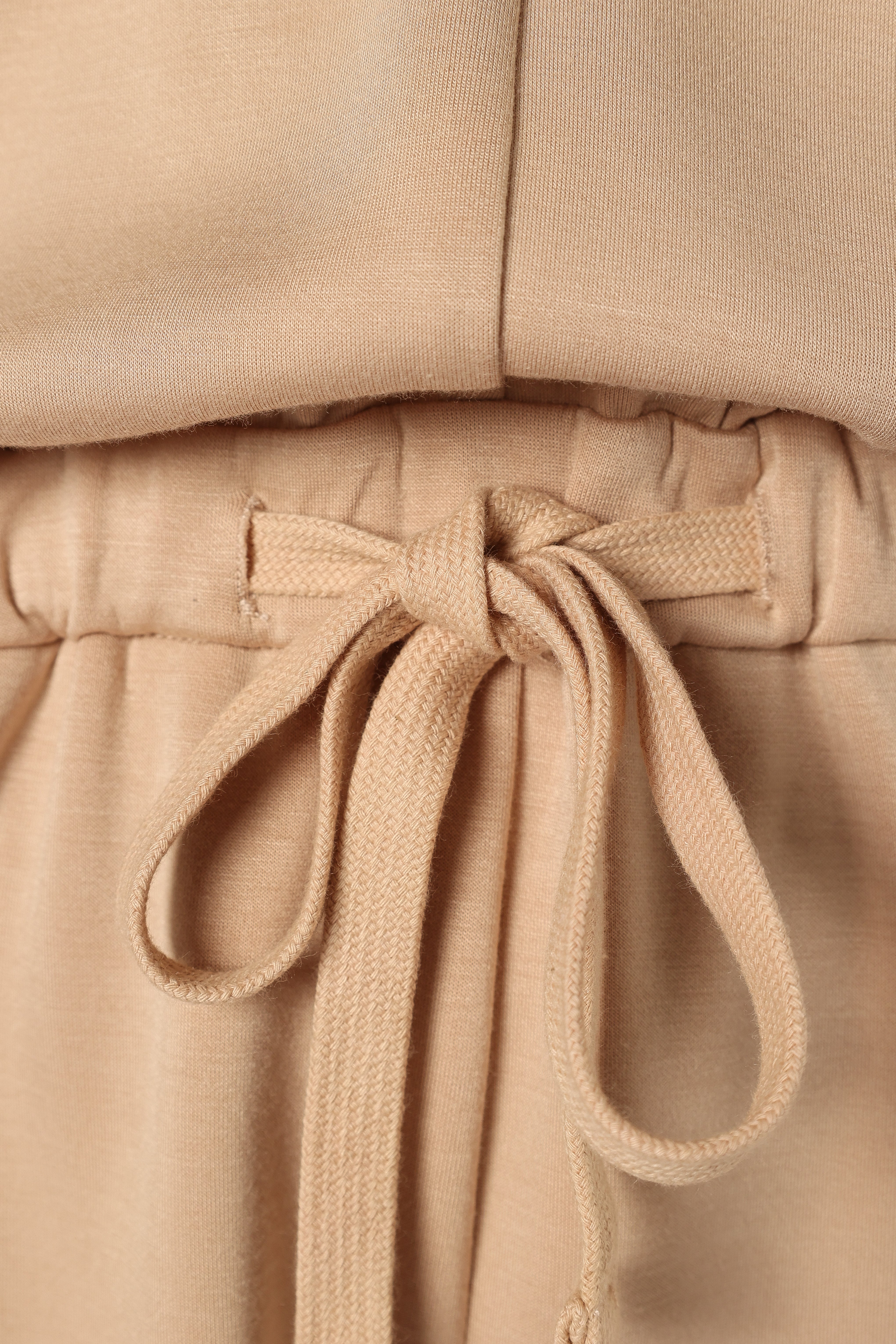 Women's Tan Sweater Romper with Zip Front & Pockets