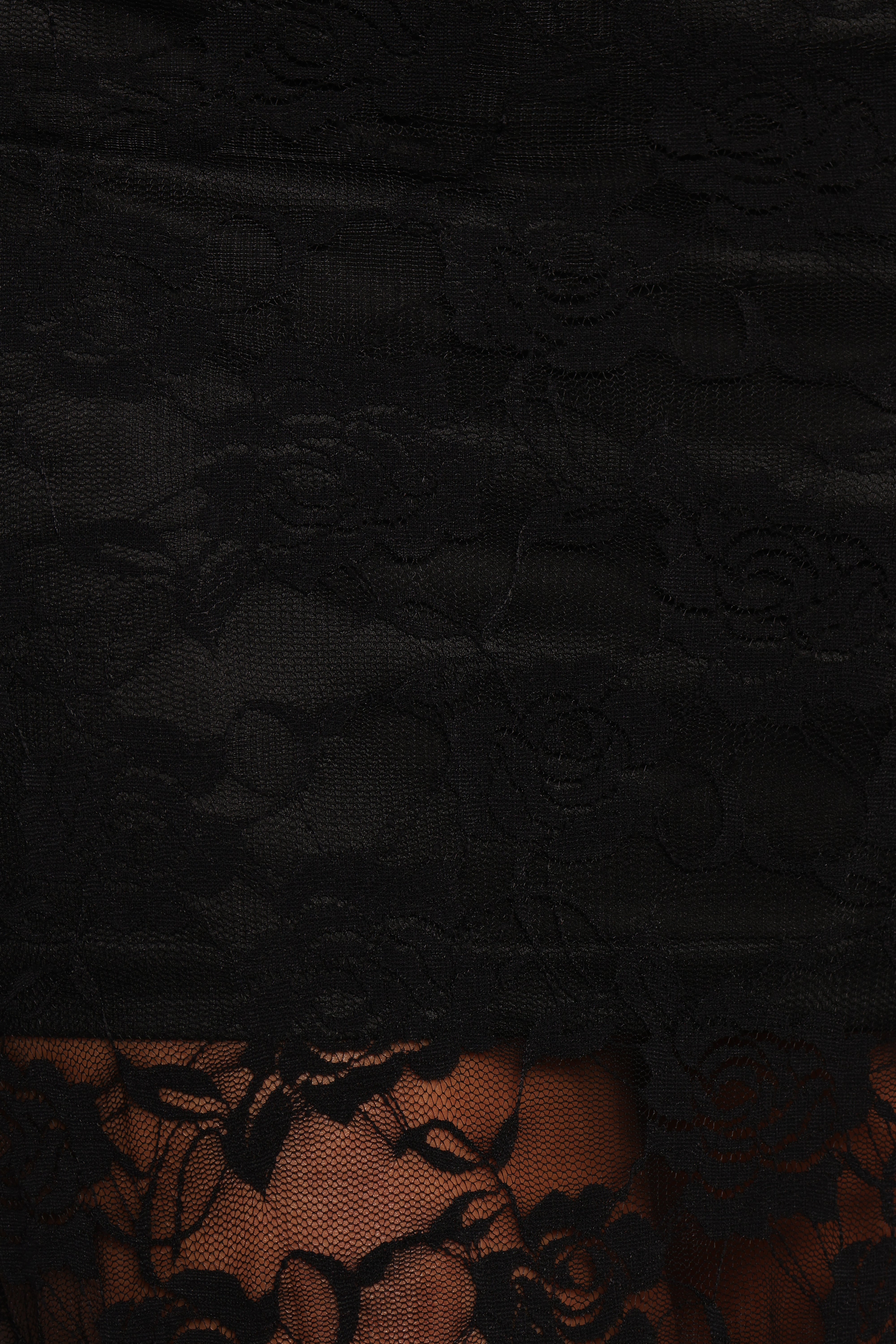 Laken Floral Lace Maxi Skirt - Black Sheer Elegance