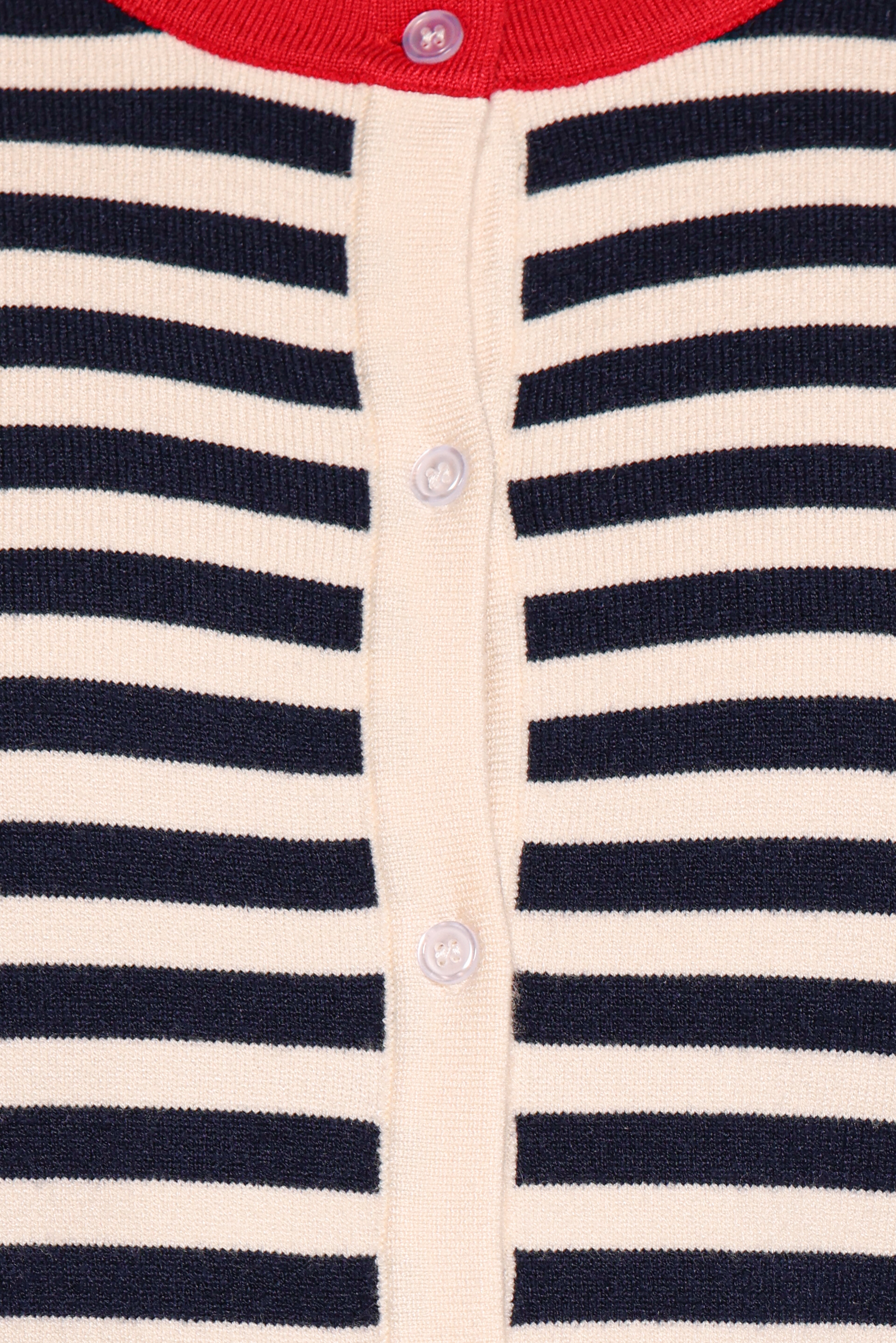 Scout Blue Stripe Cardigan with Red Trim - Viscose Nylon Blend