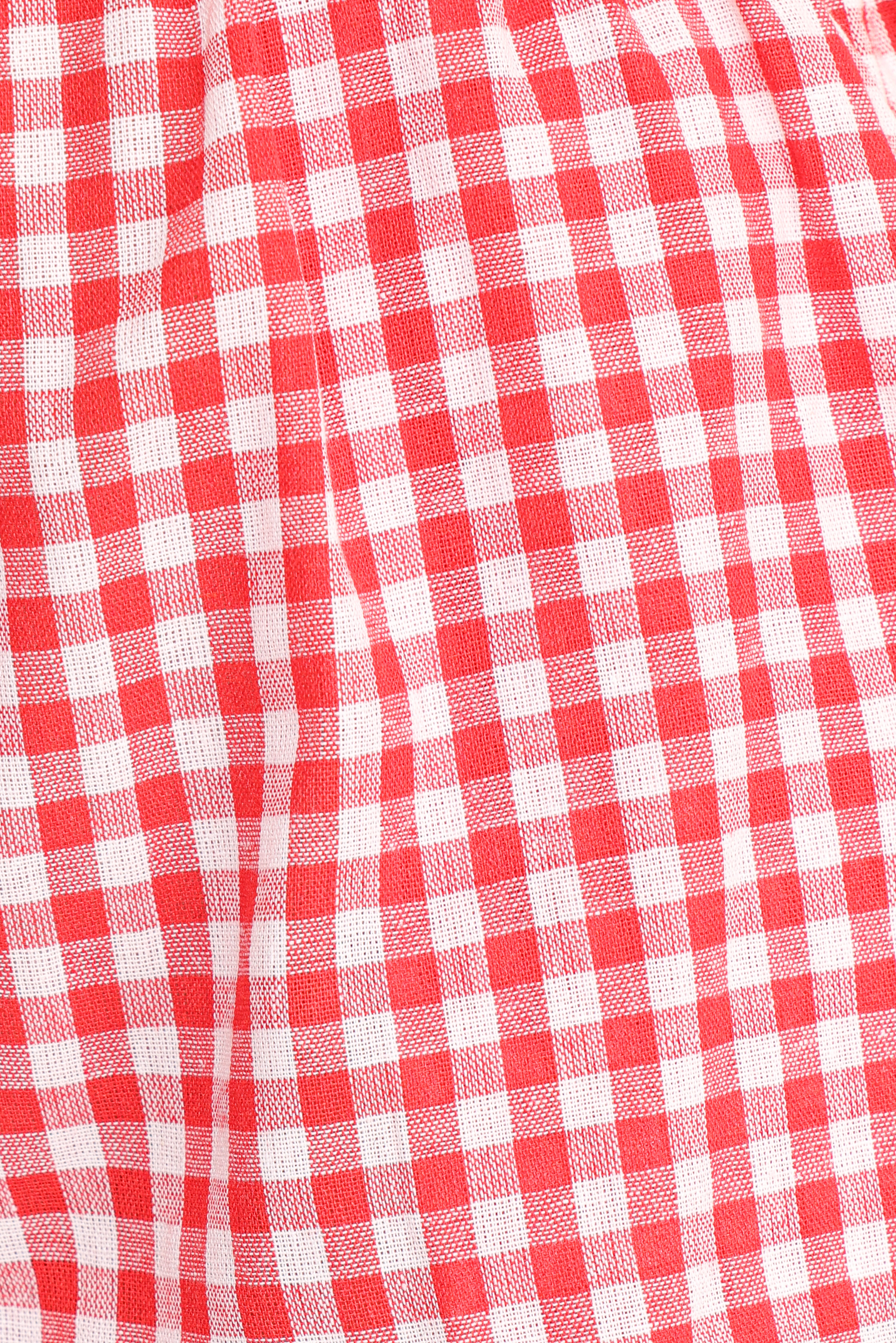 Daphne Cotton Gingham Short Set - Oversized Tee & High Waist Shorts