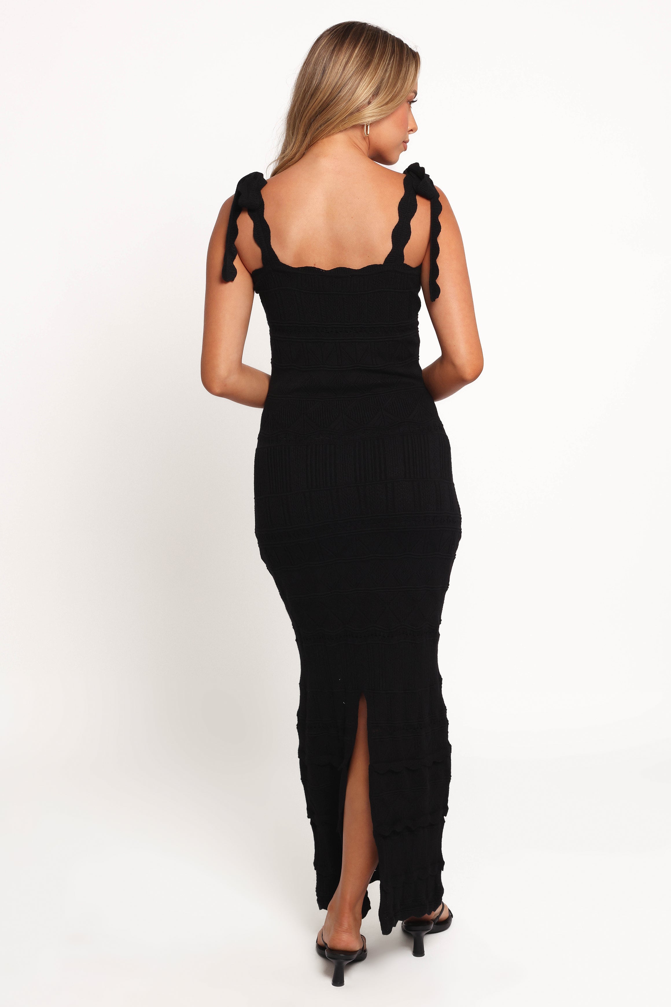 Anicia Square Neck Bodycon Midi Dress - Black
