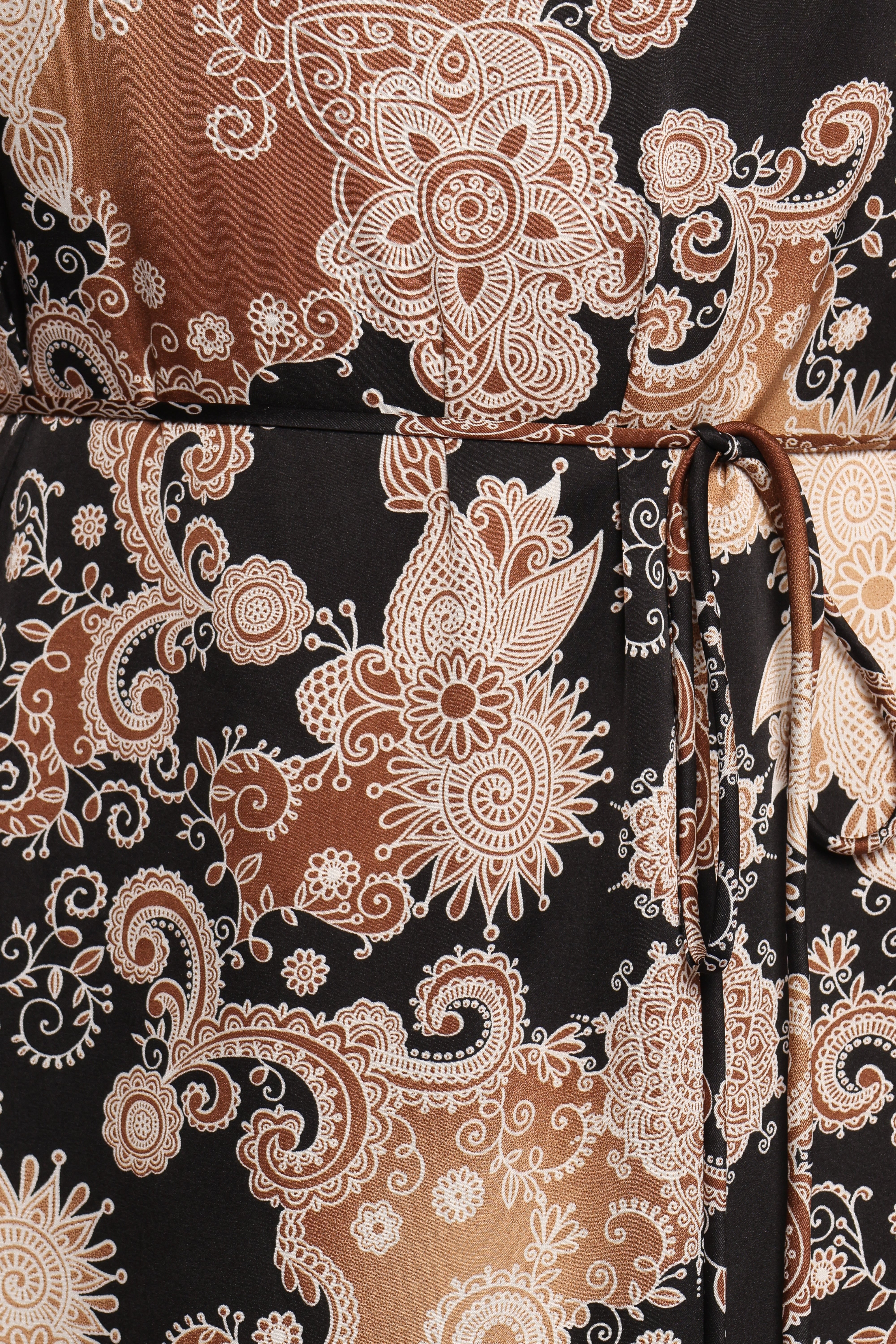Aster Paisley Print Satin Maxi Dress with Tie Straps