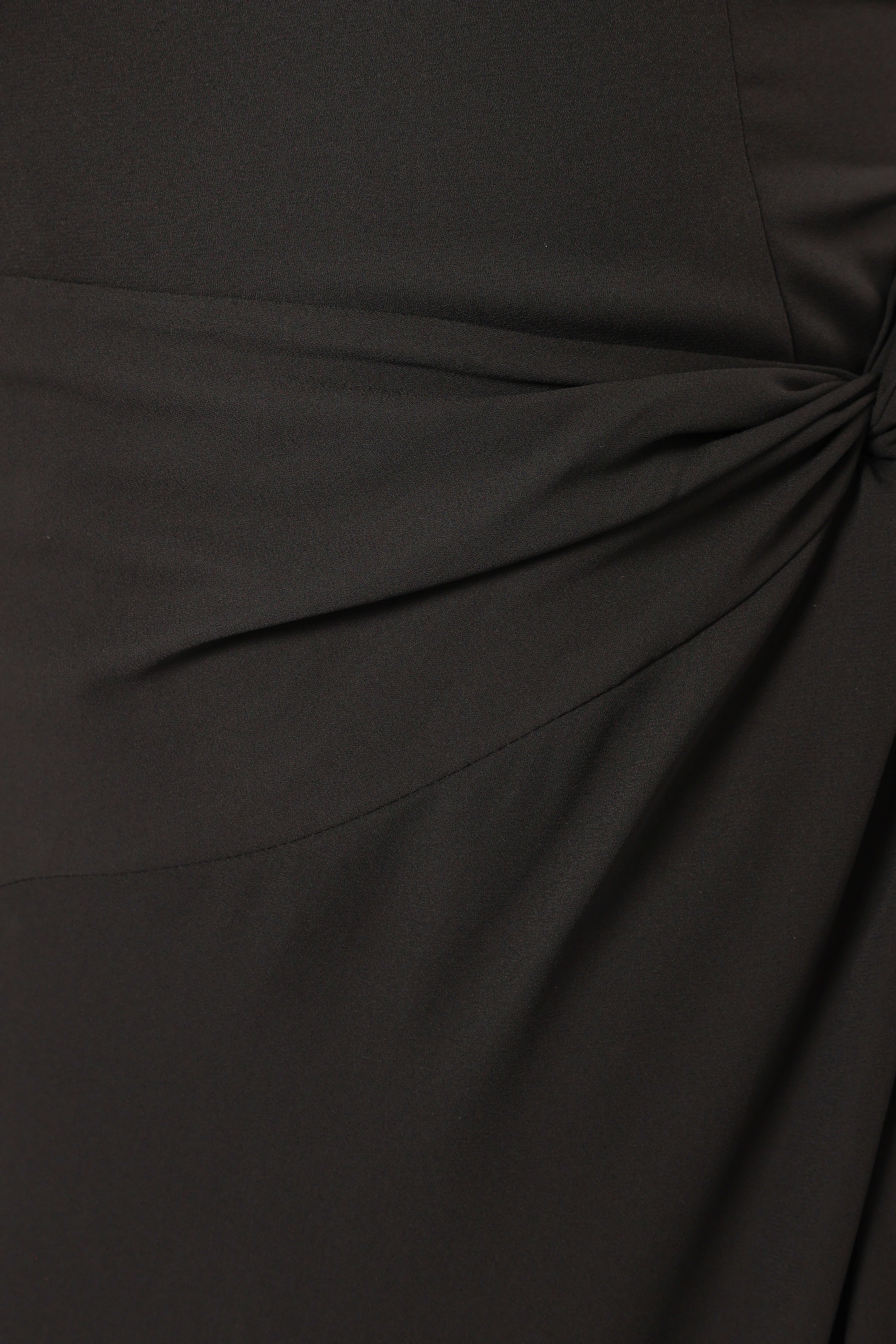 Nadea Black Faux Wrap Maxi Dress - Elegant Sleeveless Design