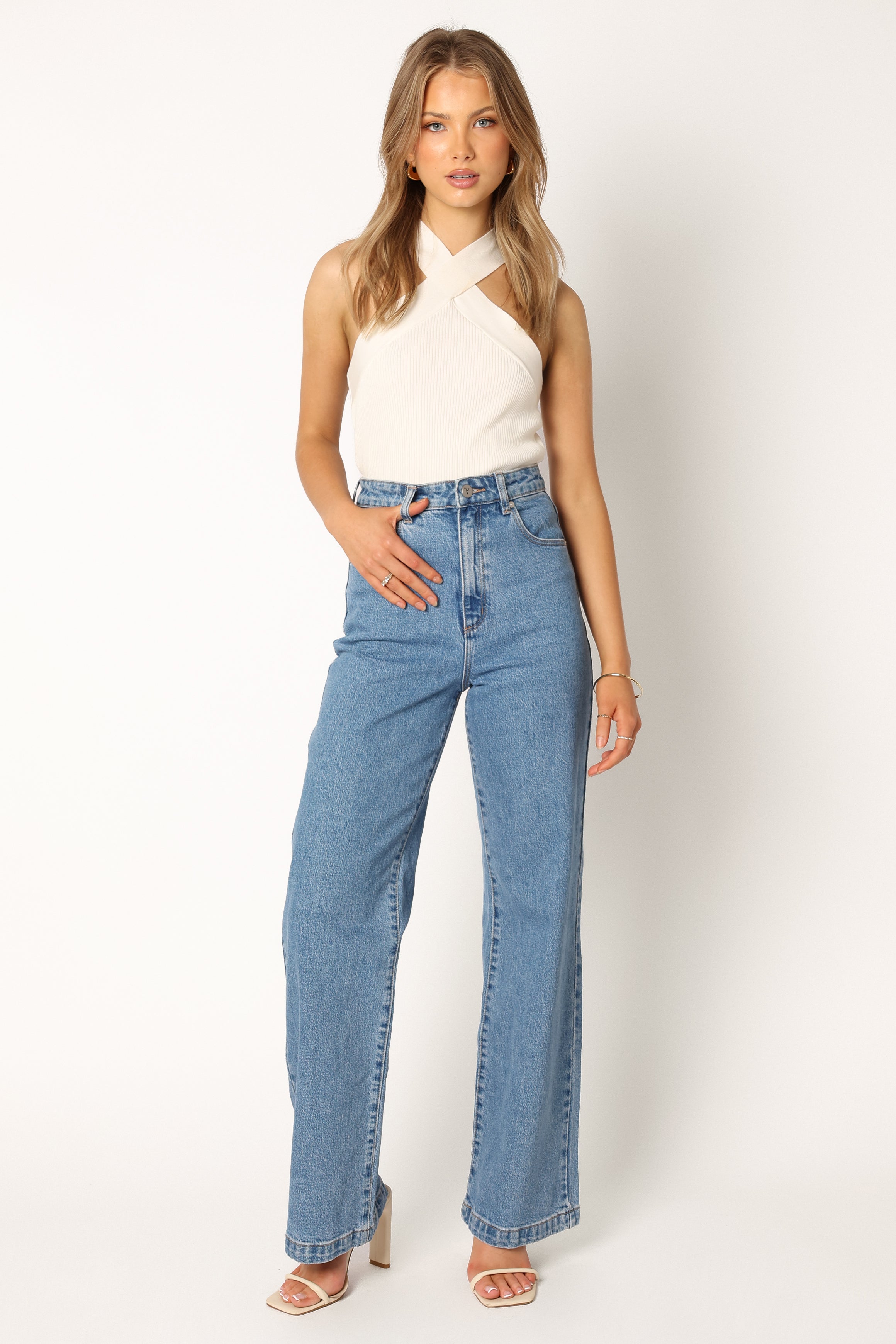 Abrand High Waisted Wide Leg Jeans - 100% Cotton Debbie Style